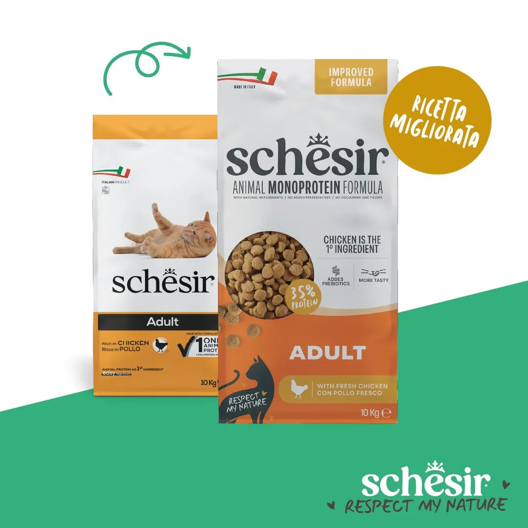 Schesir Animal Monoprotein Adult Pollo, Croccantini per Gatti, 10 kg - immagine 2