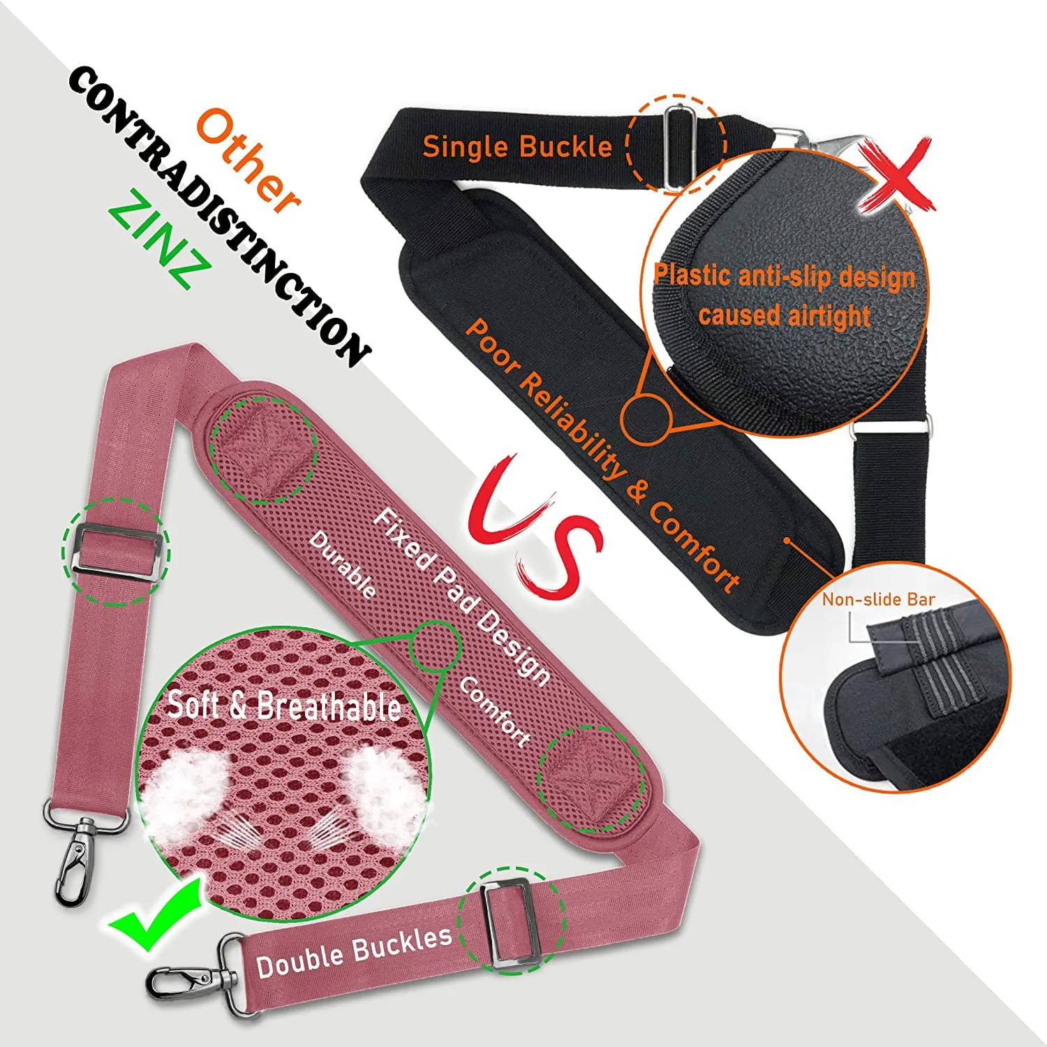 ZINZ Cinturino Regolabile con Imbottitura Fissa, P01K01 - immagine 4
