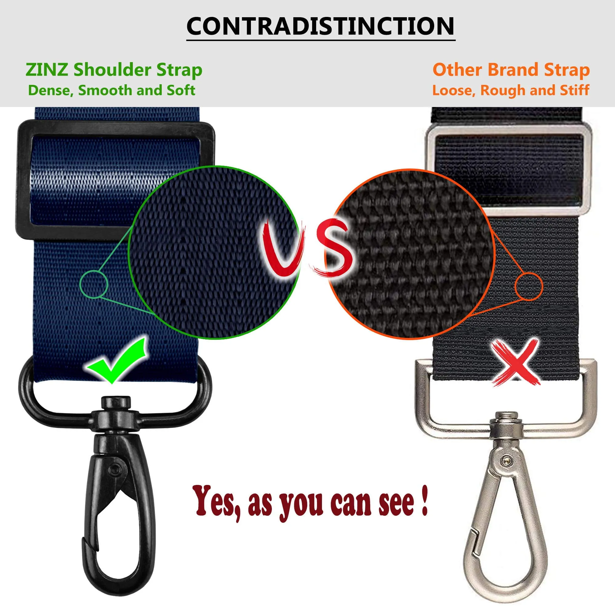 ZINZ Cinturino Regolabile con Imbottitura Fissa, Blu, 57" - immagine 3