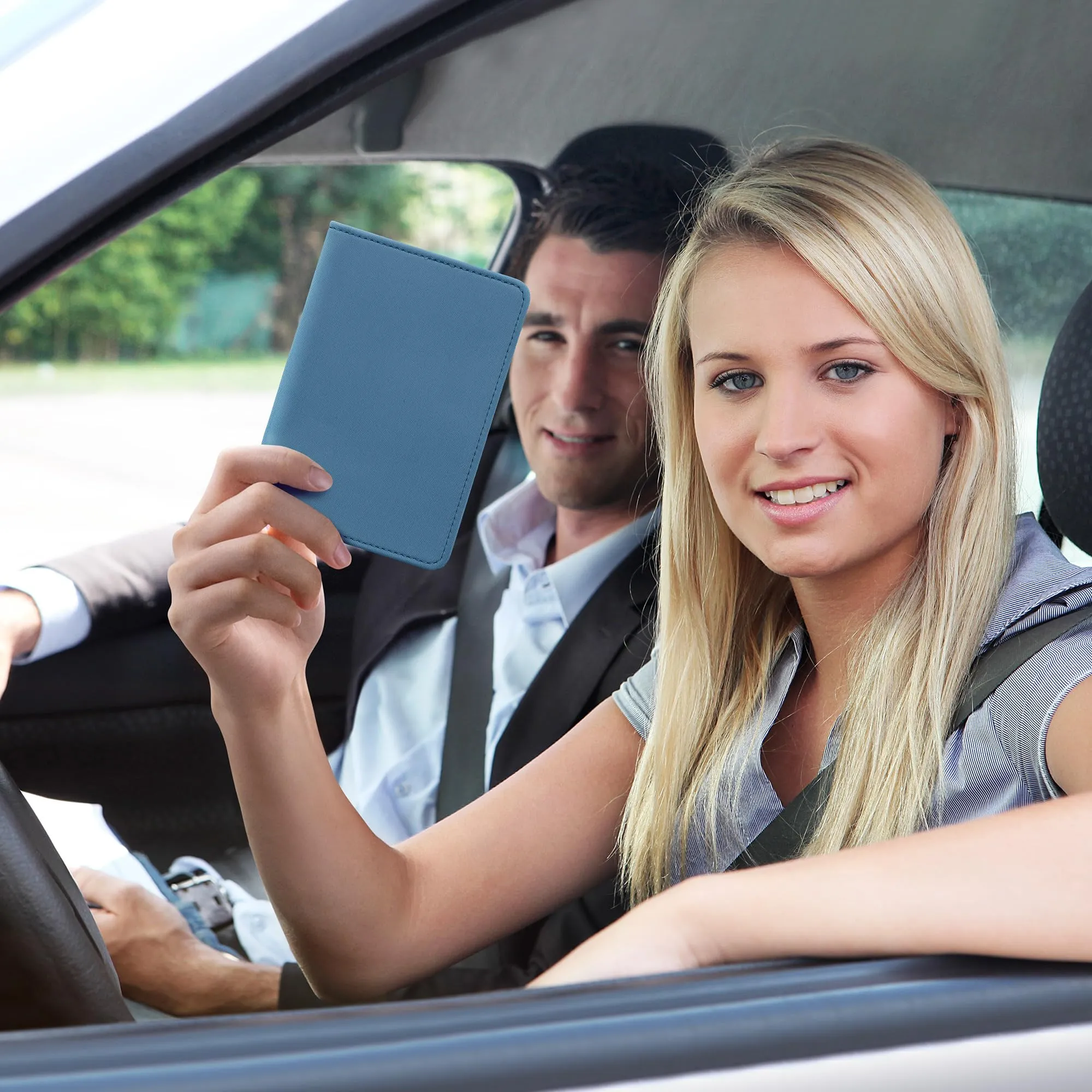 kwmobile Custodia in Neoprene per Libretto di Circolazione e Patente, Blu - immagine 2