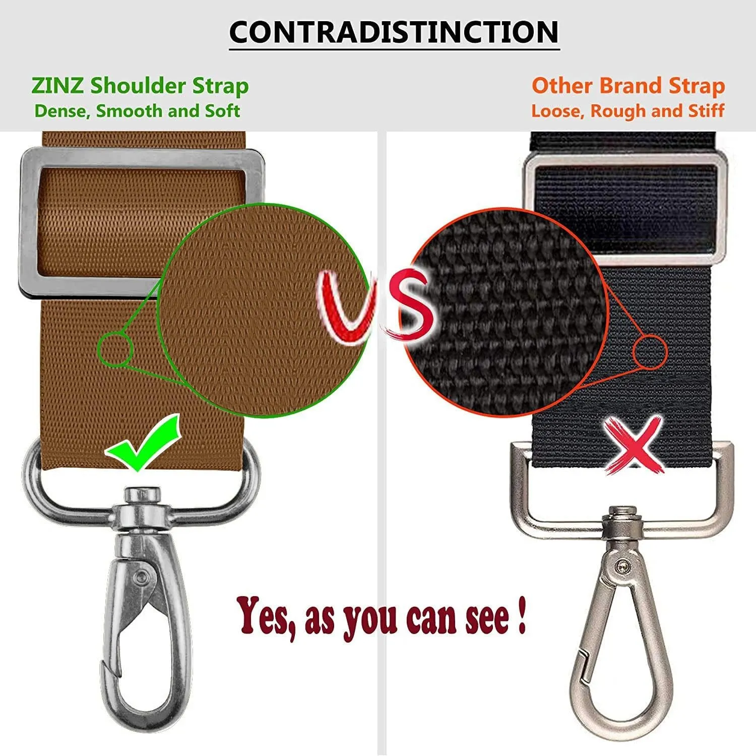 ZINZ Cinturino Regolabile con Imbottitura Fissa, 57", Kaki Scuro - immagine 3