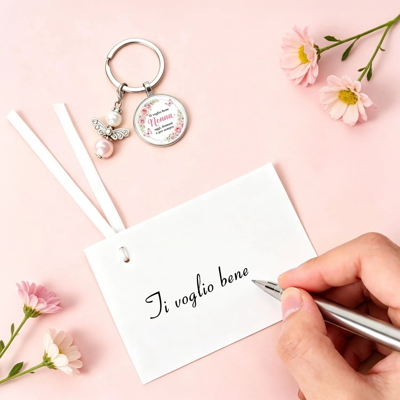 Generico Portachiavi per Nonna con Carta Decorativa - immagine 3