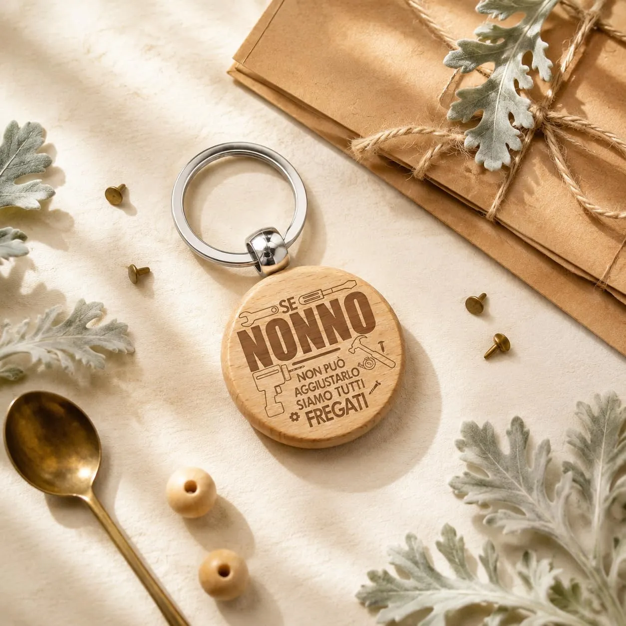 Generico Portachiavi in Legno per Nonno Personalizzato - immagine 4