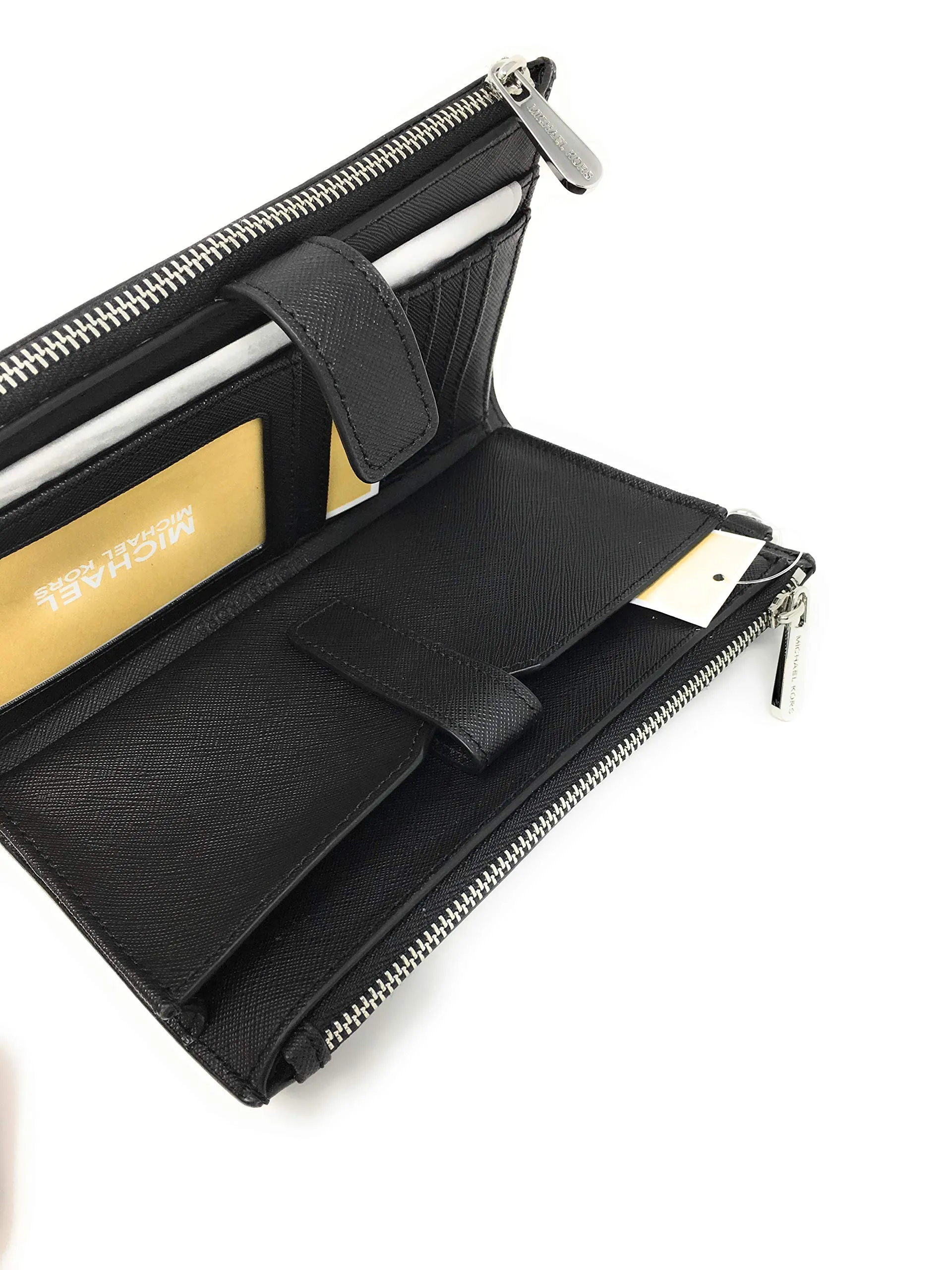 Michael Kors Jet Set Travel Portafoglio da viaggio con cinturino da polso e doppia cerniera da donna, NS - immagine 3