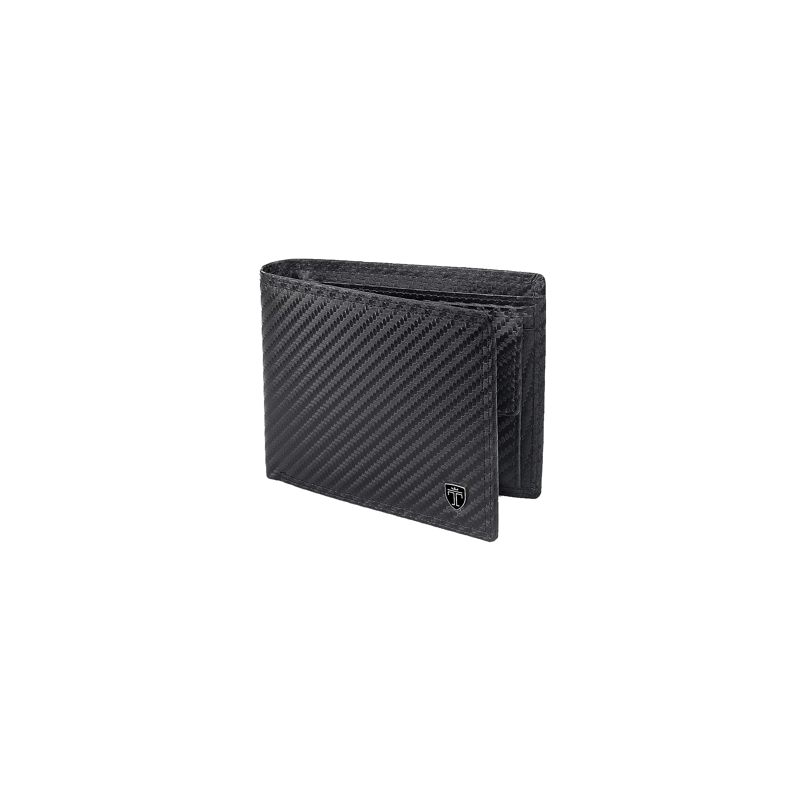 TRAVANDO Oslo Portafoglio Uomo Verticale RFID Nero Carbonio - immagine 1