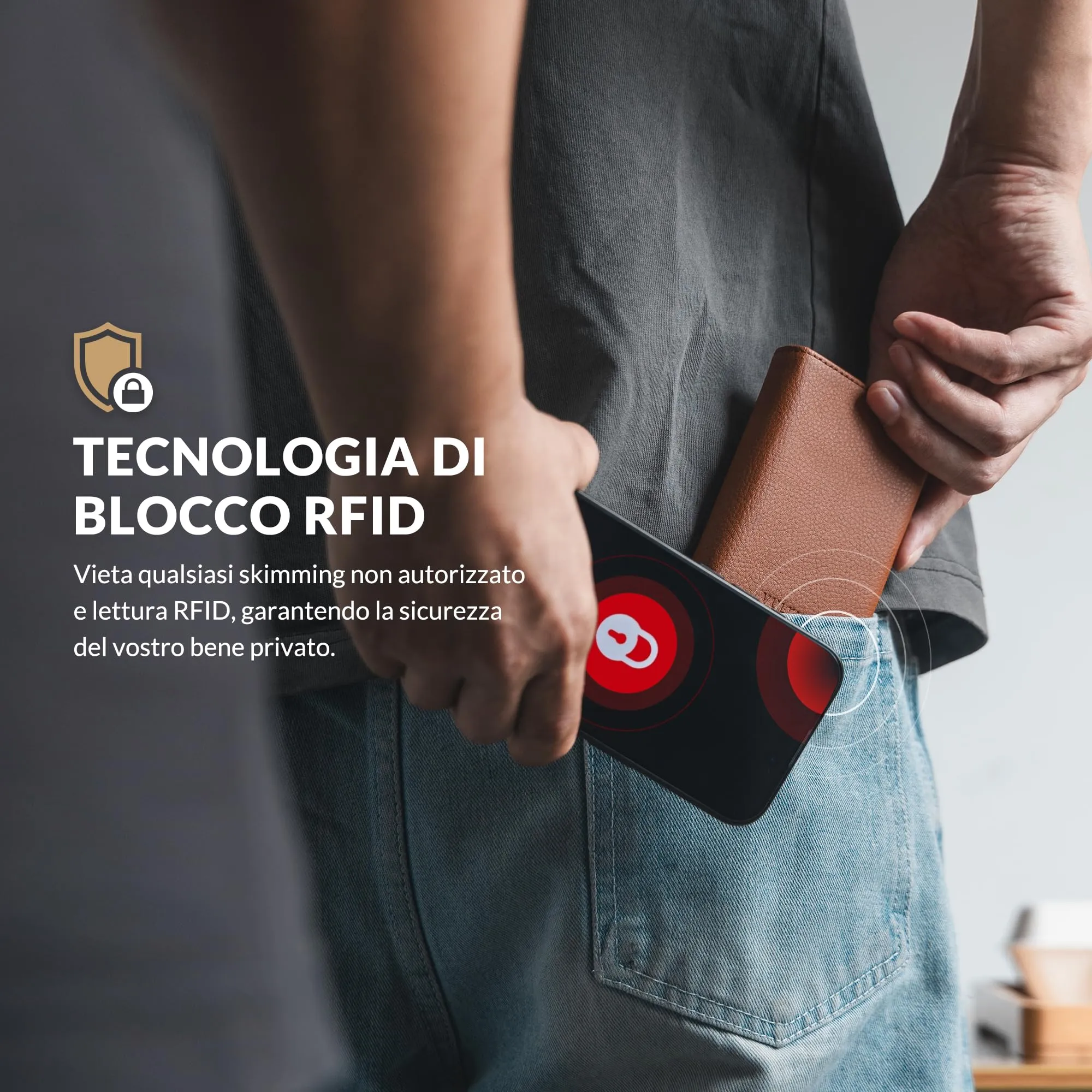 VULKIT Portafoglio Slim in Pelle con Protezione RFID e Porta Monete, VC302 - immagine 5