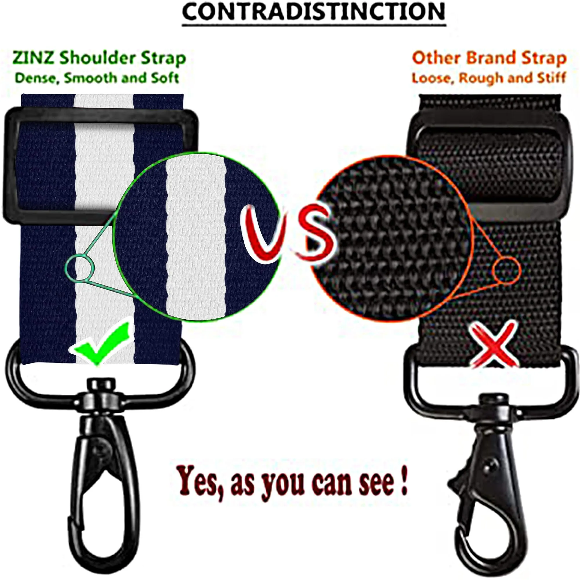 ZINZ Cinturino Regolabile con Imbottitura Fissa, Strisce - immagine 3