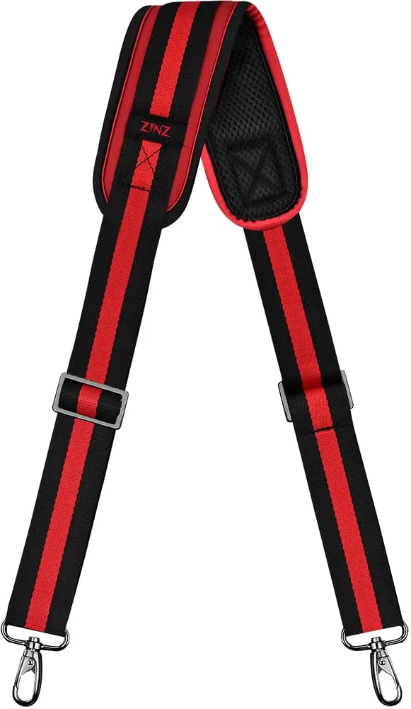 ZINZ Cinturino Regolabile con Imbottitura Fissa Spessa, Strisce-BkRBk, 57" - immagine 1