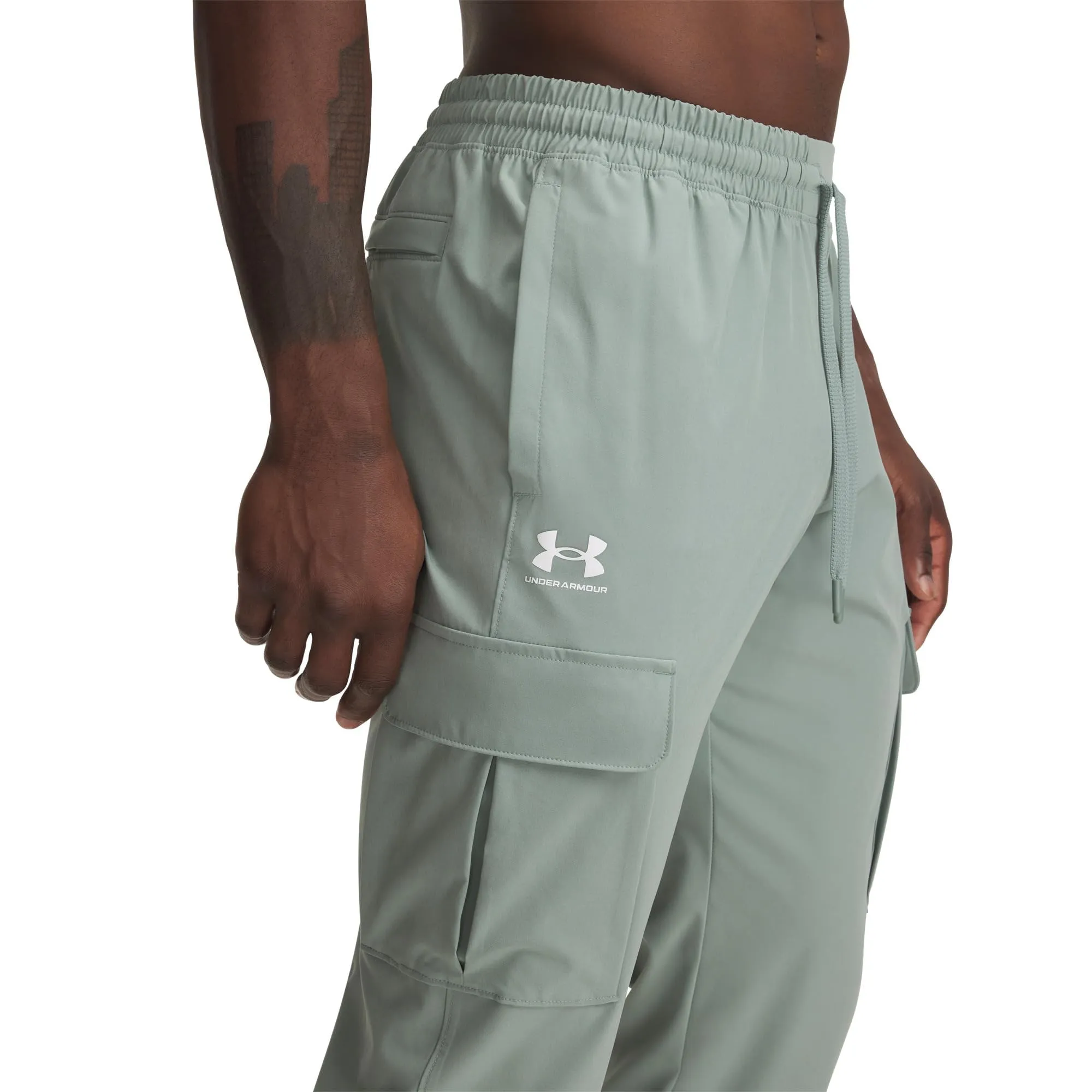 Under Armour UA Vibe Woven Cargo Pants - Silica Green, Large - immagine 3