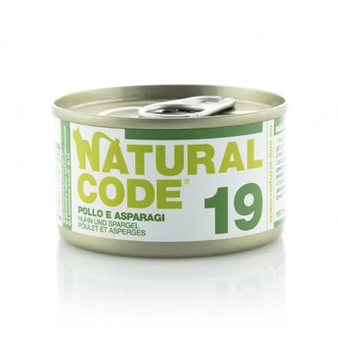 Natural Code Scatoletta Umido Gatto Pollo Asparagi 85g - immagine 1