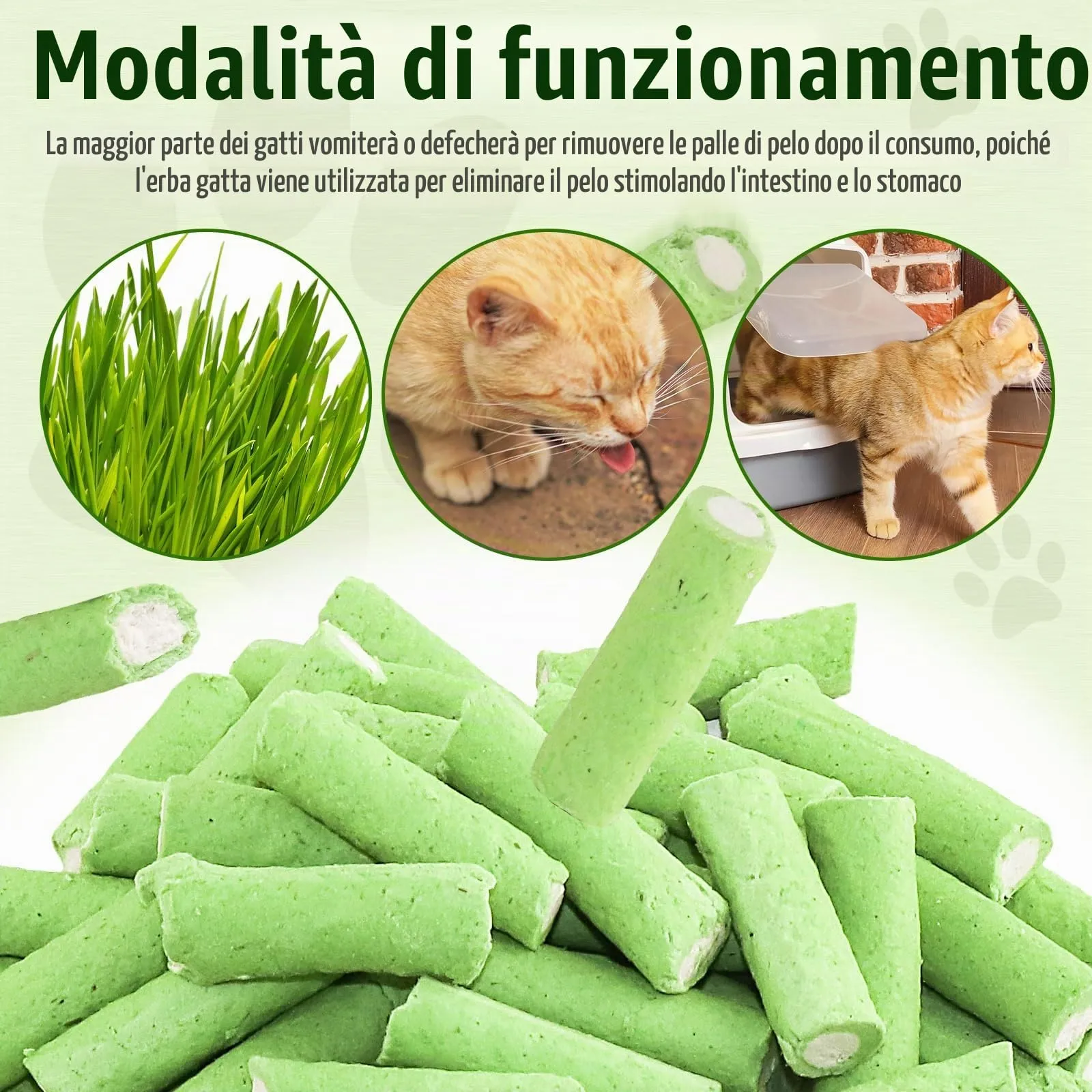 PUPPBUDD Bastoncini di Erba e Pollo per Gatti, Snack Liofilizzato per la Pulizia dei Denti, 100g - immagine 6