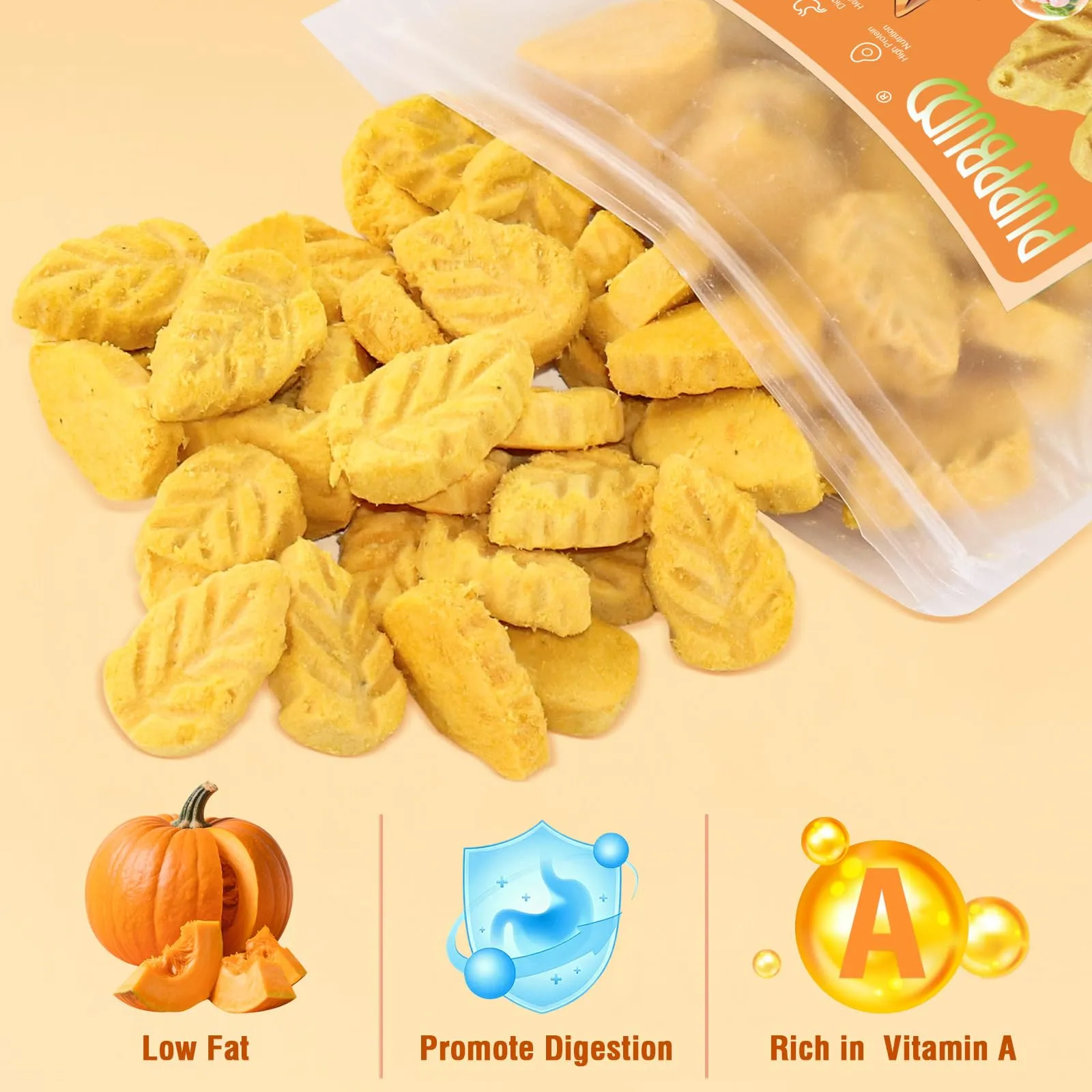 PUPPBUDD Snack Liofilizzato di Pollo e Zucca per Cani e Gatti, 50g - immagine 2