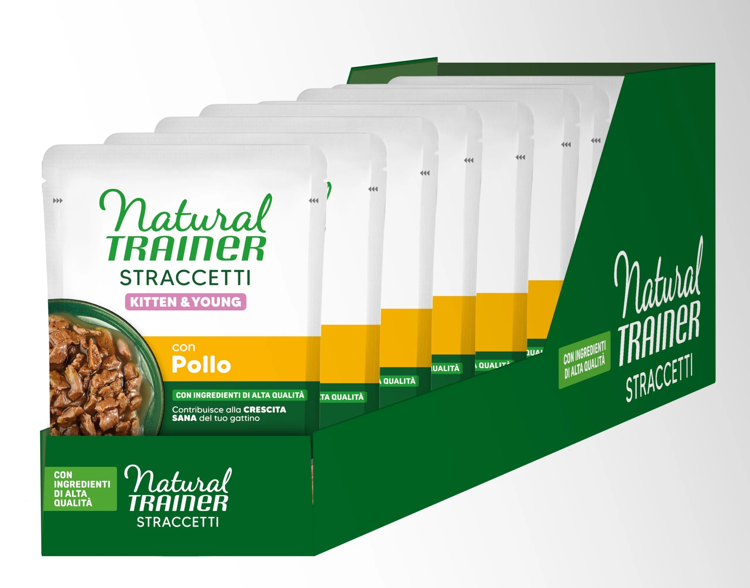 Trainer Natural Straccetti Cibo Umido per Gattini al Pollo, 28 x 70g - immagine 1