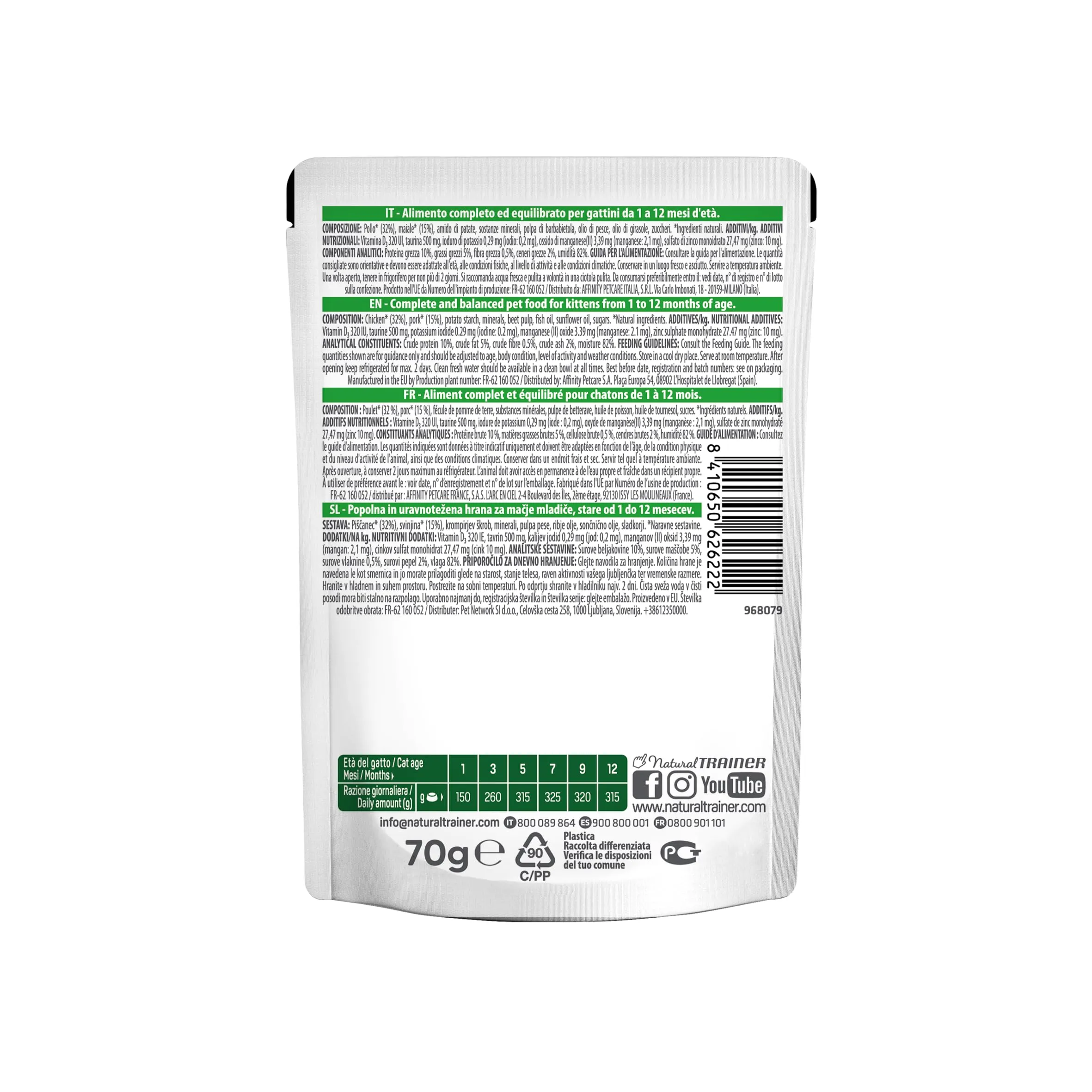 Trainer Natural Straccetti Cibo Umido per Gattini al Pollo, 28 x 70g - immagine 3