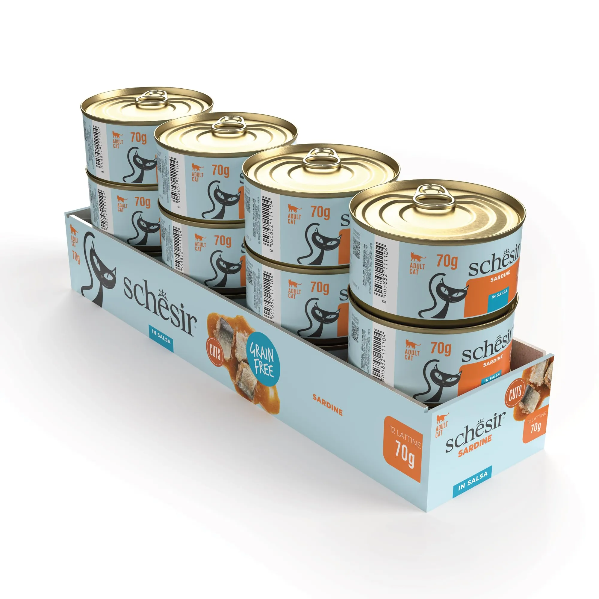 Schesir Trancetti di Sardine Alimento Umido Complementare per Gatti, 12 x 70g - immagine 2