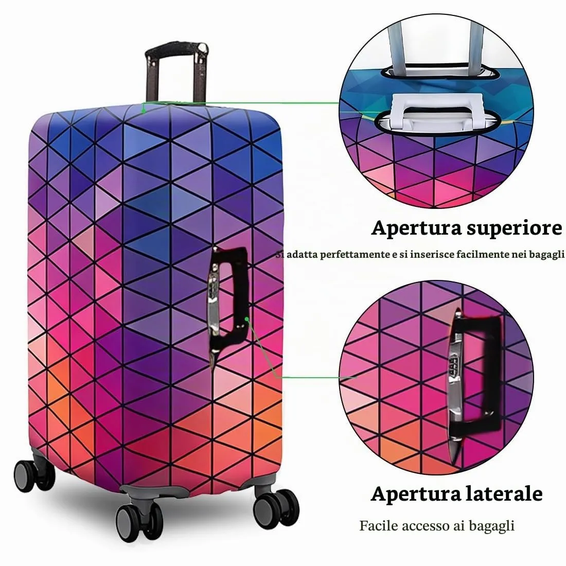 COYUN Custodia Protettiva Elastica per Valigie Trolley, Multicolore, M - immagine 4