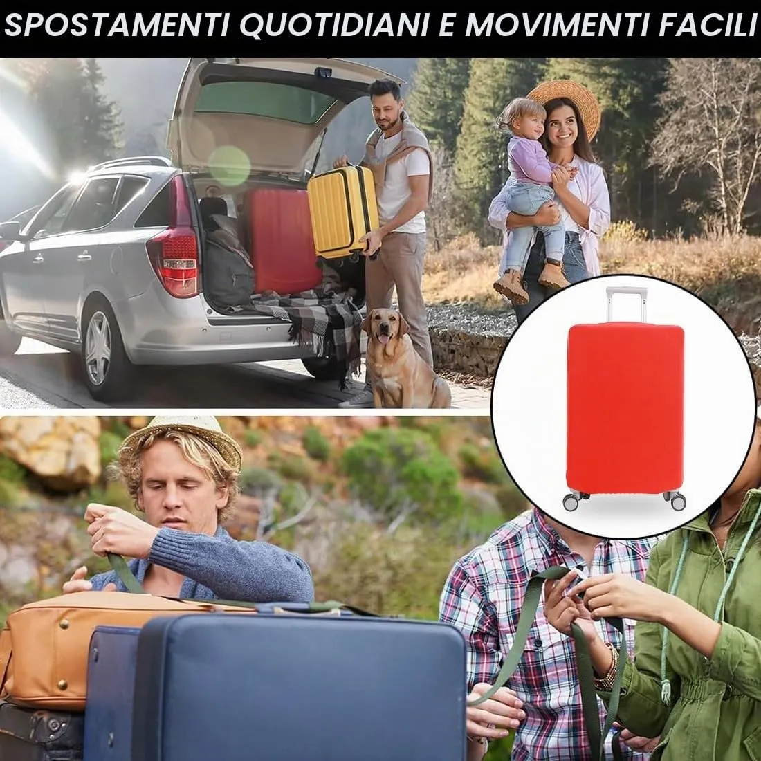 COYUN Copertura Protettiva per Valigie Riutilizzabile (Rosso, L) - immagine 5