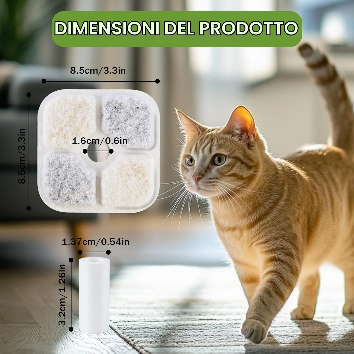 puiaxod Cartucce Filtro per Fontanelle per Gatti, Compatibili con Catit Pixi, Set di 25 Filtri a Carbone Attivo e 4 Tubi - immagine 5