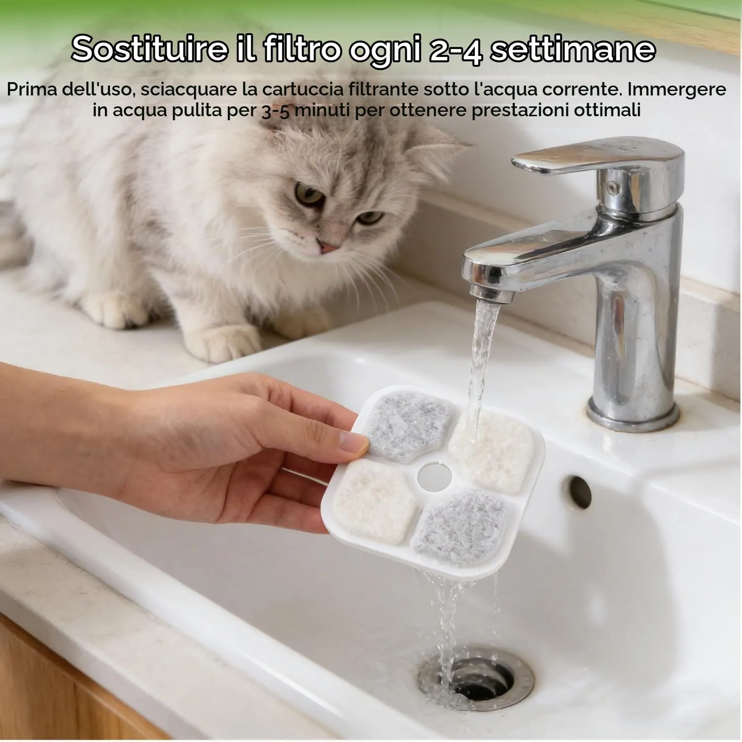 puiaxod Cartucce Filtro per Fontanelle per Gatti, Compatibili con Catit Pixi, Set di 25 Filtri a Carbone Attivo e 4 Tubi - immagine 6
