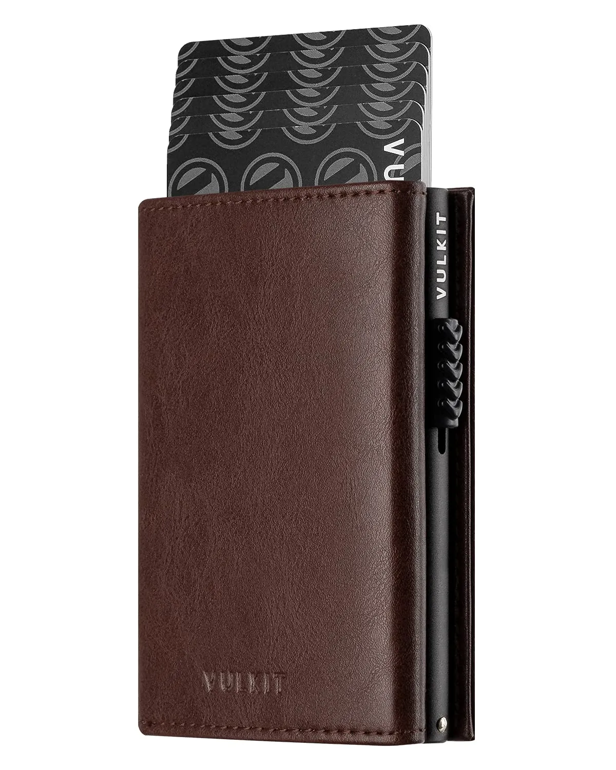 VULKIT Portafoglio Slim Portacarte in Pelle con Protezione RFID e Porta Monete - immagine 1