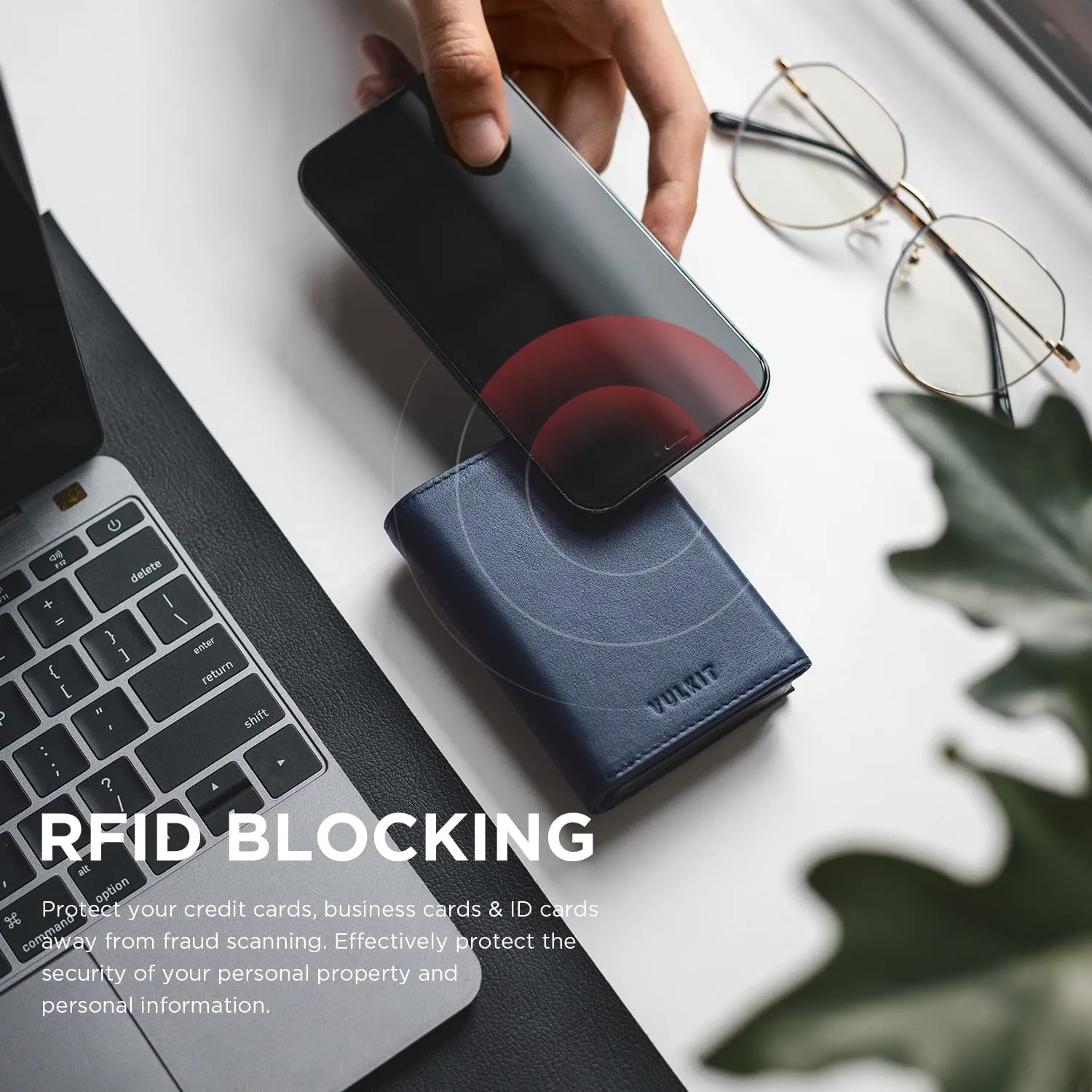 VULKIT Porta Carte Pop-up in Pelle di Vacchetta Pieno Fiore con Blocco RFID, Scomparto Banconote e Tasca Porta Monete - immagine 5