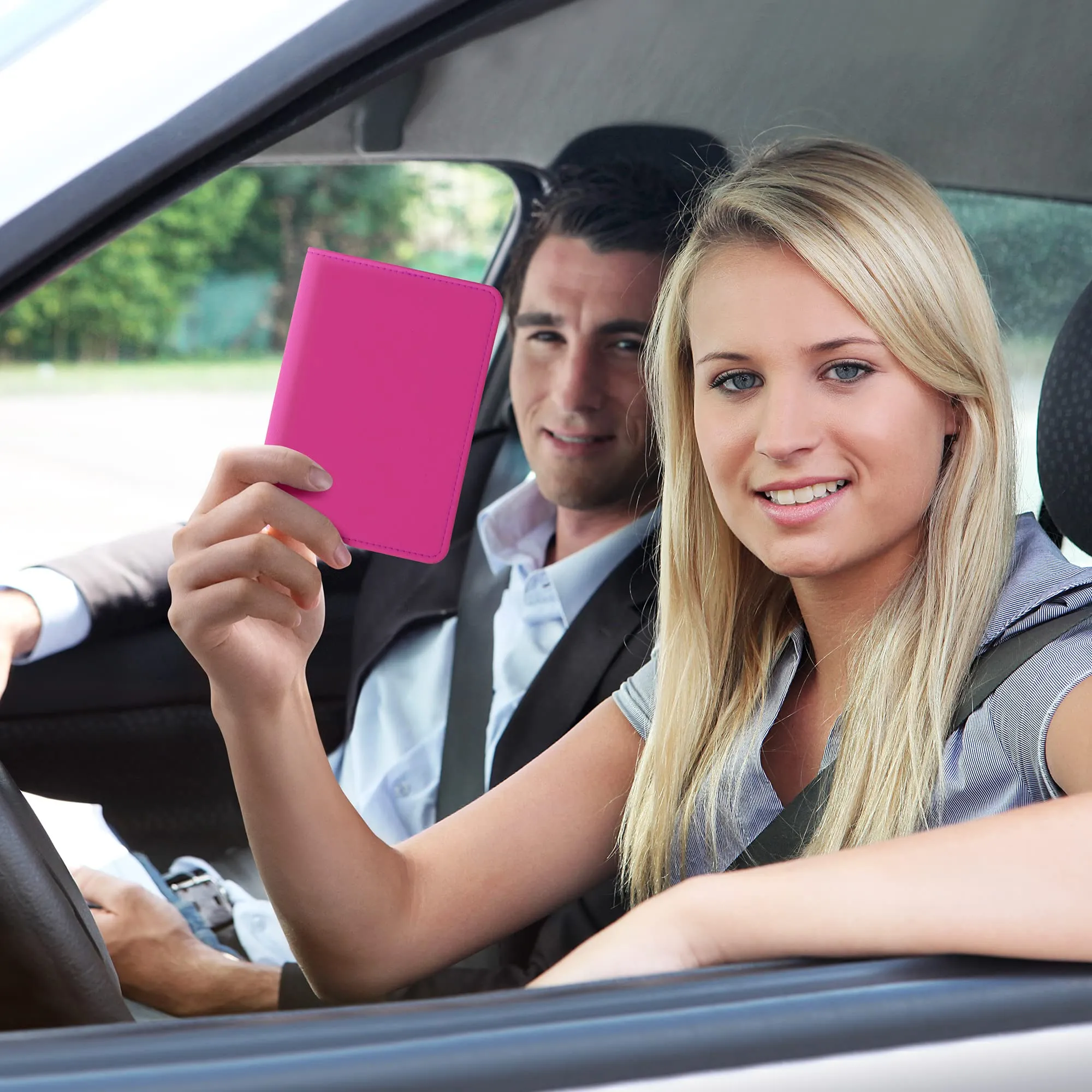 kwmobile Custodia in Neoprene per Libretto di Circolazione e Patente, Fucsia - immagine 2