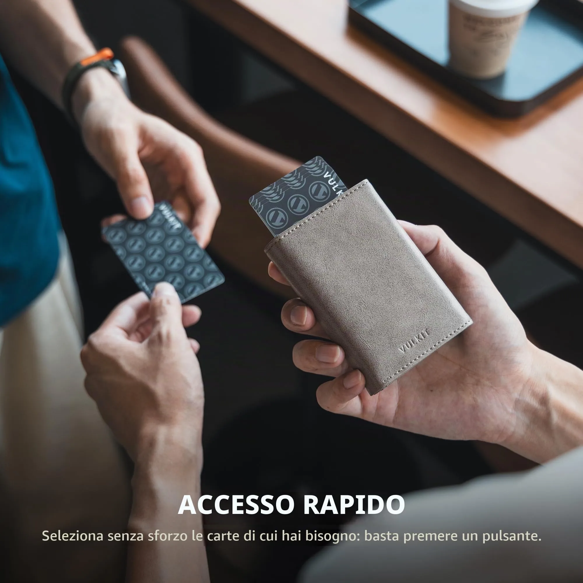 VULKIT Portafoglio Slim in Pelle con Protezione RFID e Porta Monete, VC302 - immagine 3