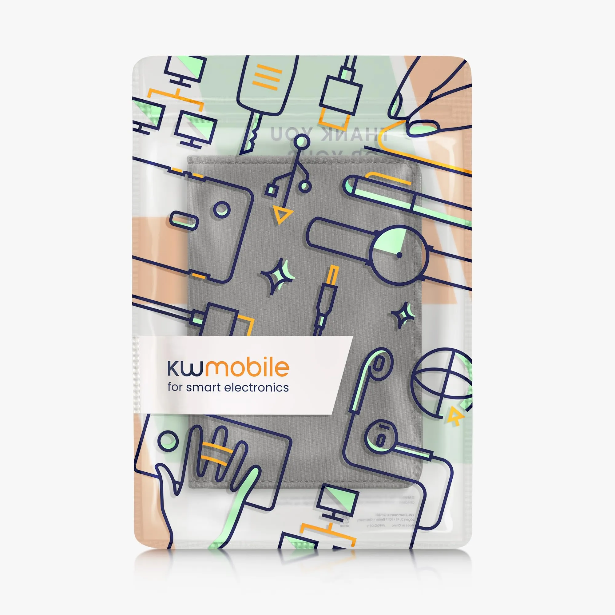 kwmobile Custodia in Neoprene per Libretto di Circolazione e Patente, Stone Dust - immagine 7