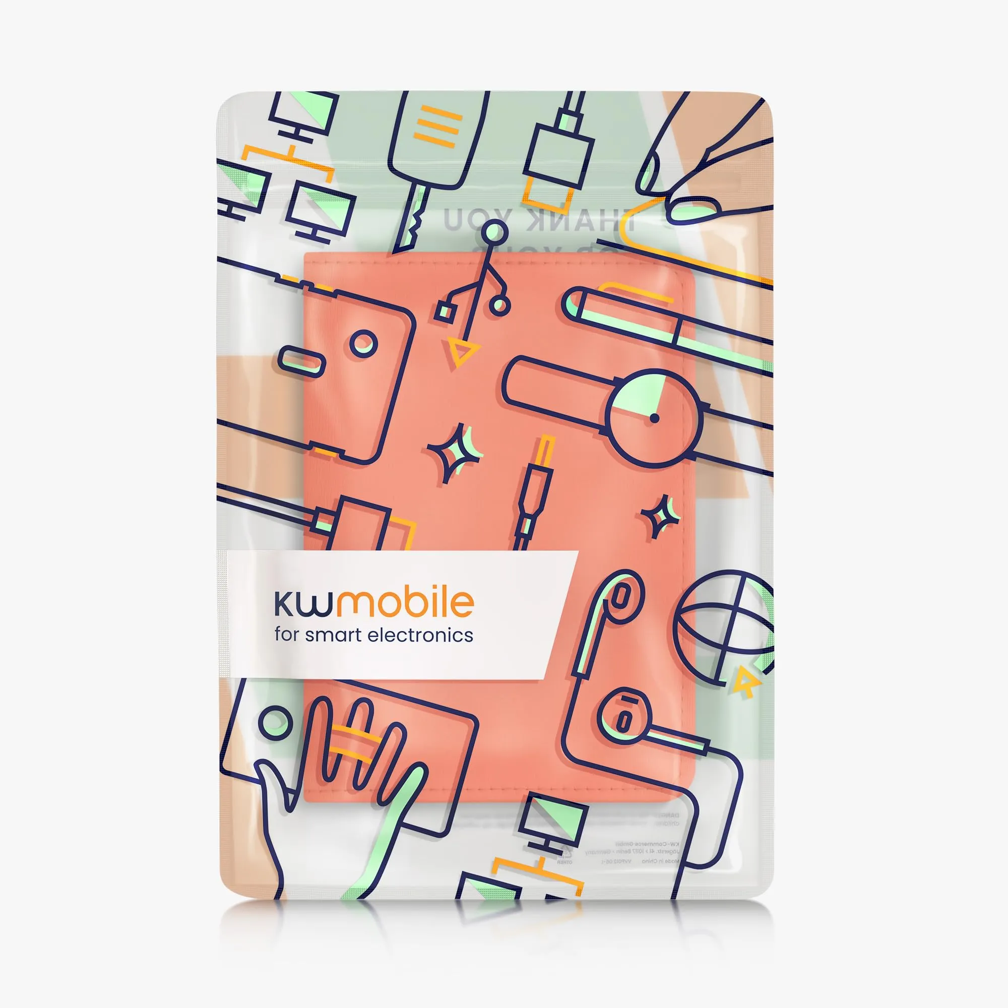 kwmobile Custodia in Neoprene per Libretto di Circolazione e Patente, Arancione Fluorescente - immagine 7