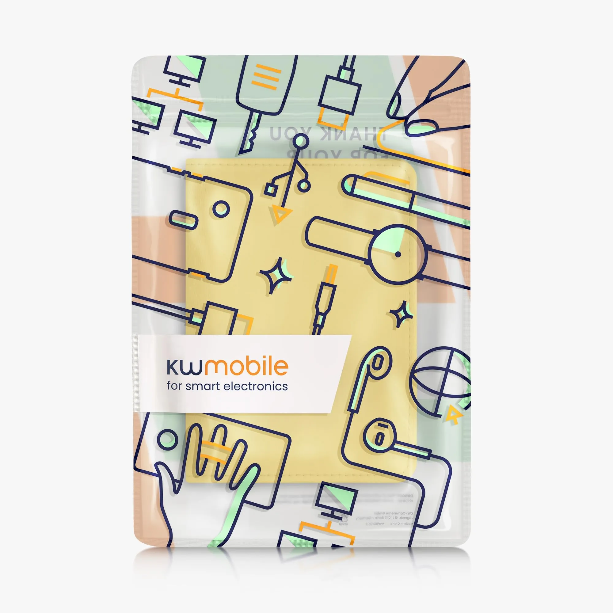 kwmobile Custodia in Neoprene per Libretto di Circolazione e Patente, Giallo Fluorescente - immagine 6