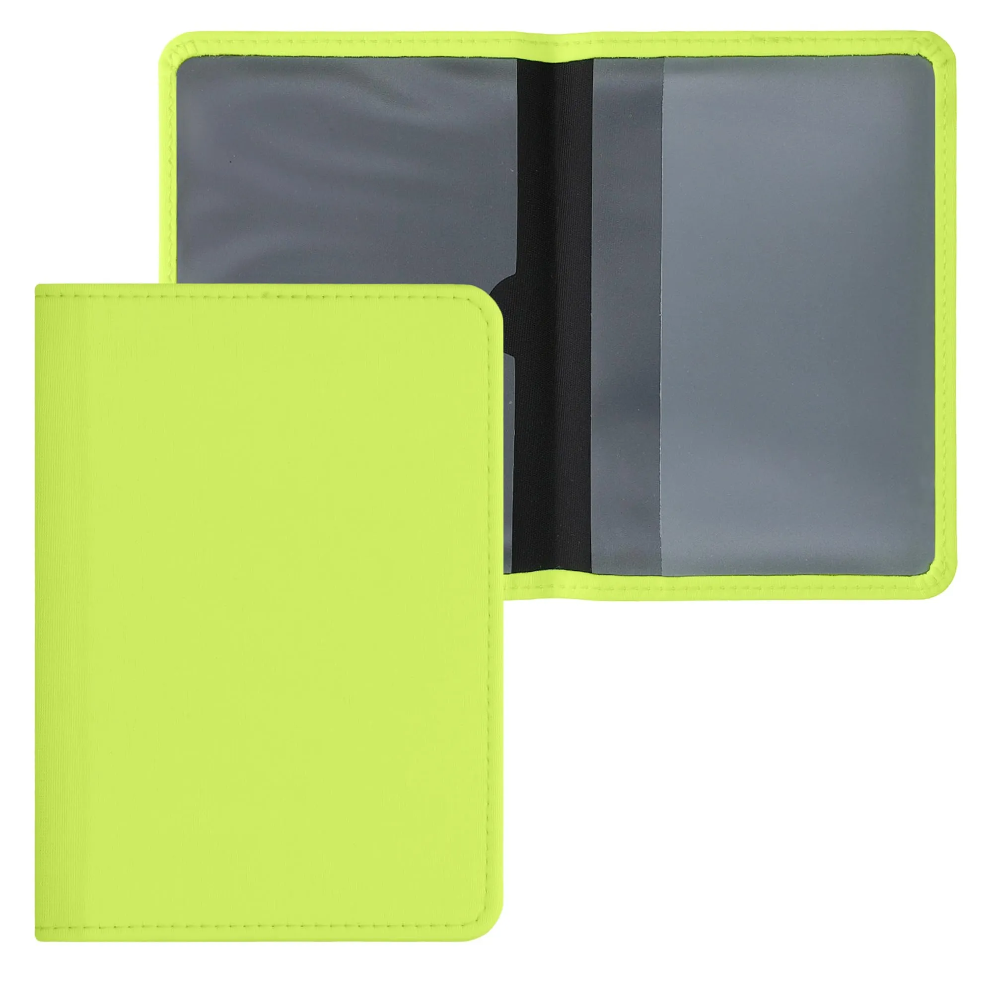 kwmobile Custodia in Neoprene per Libretto di Circolazione e Patente, Verde Fluorescente - immagine 7