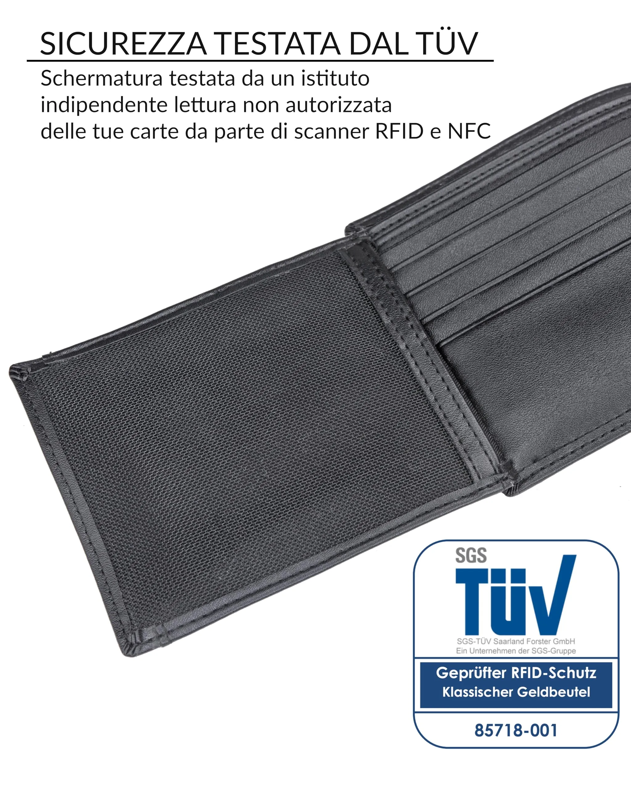 TRAVANDO Portafoglio Uomo OSLO con Protezione RFID, Nero - immagine 5