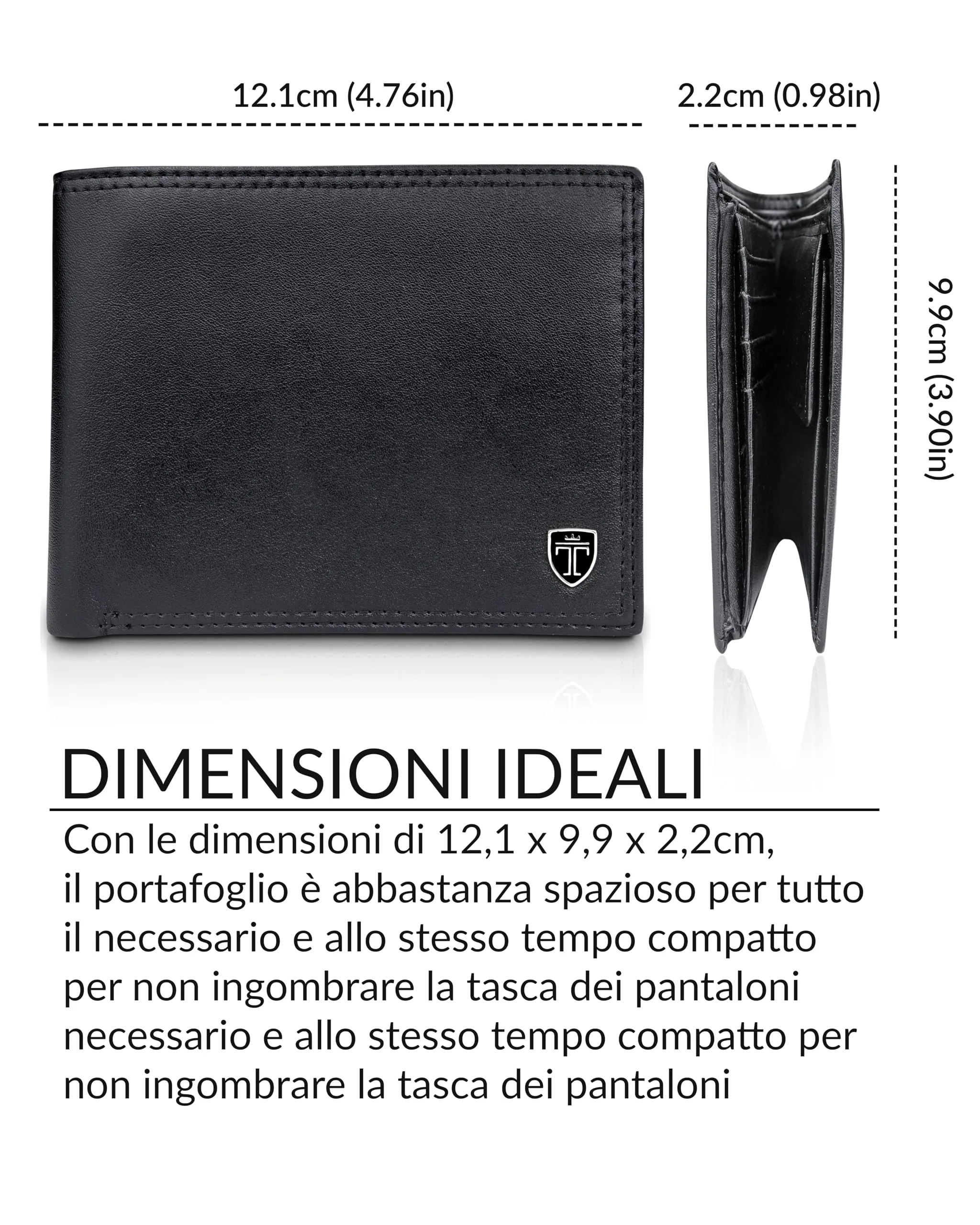 TRAVANDO Portafoglio Uomo OSLO con Protezione RFID, Nero - immagine 6