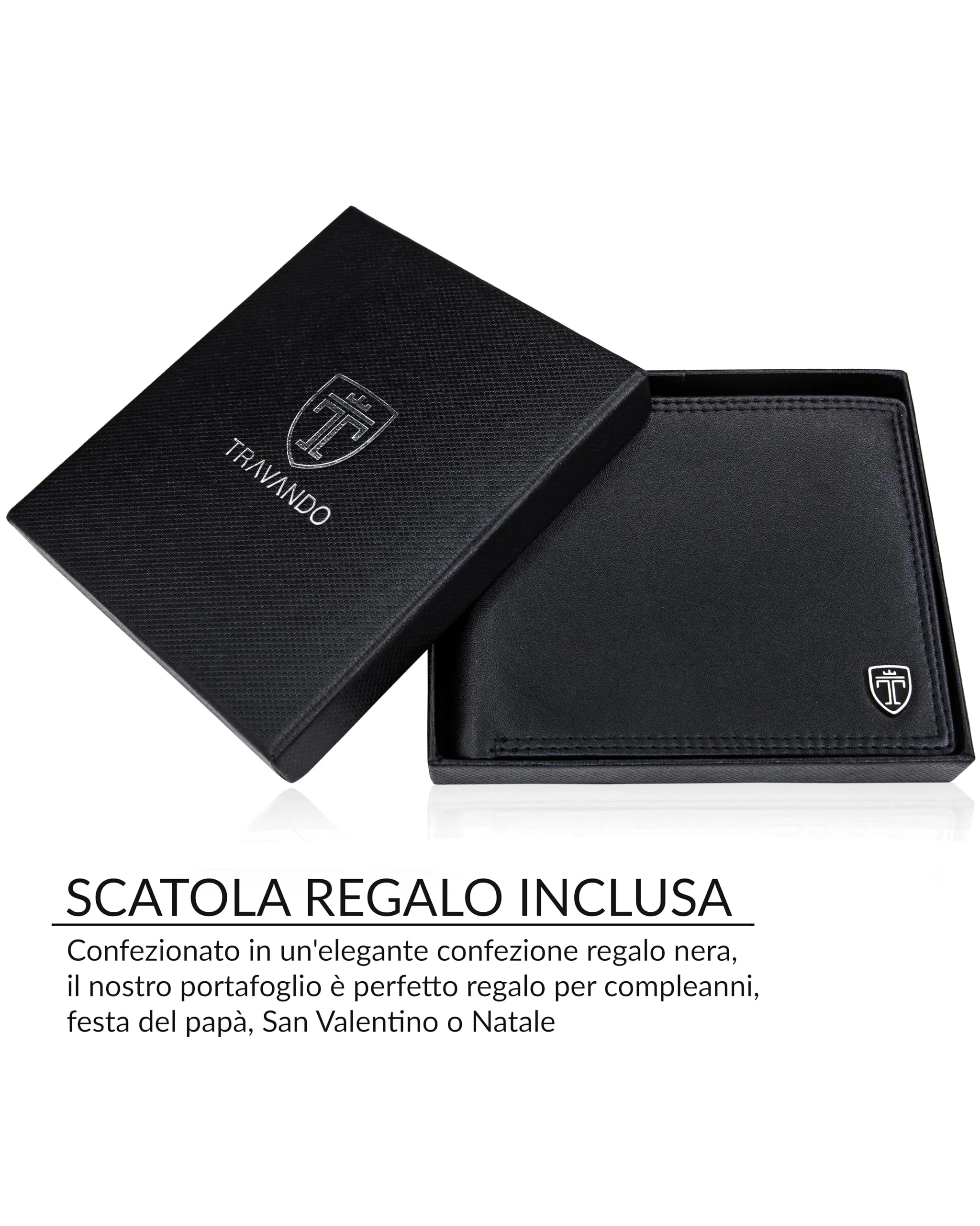 TRAVANDO Portafoglio Uomo OSLO con Protezione RFID, Nero - immagine 7