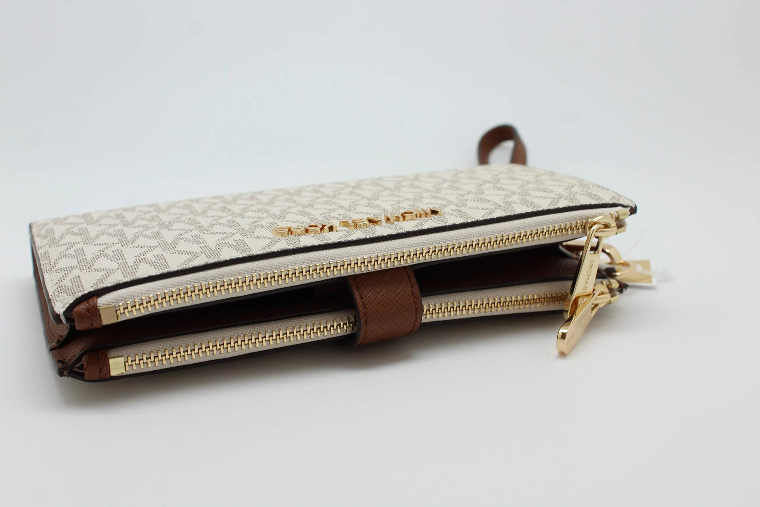 Michael Kors Jet Set Travel Portafoglio da viaggio con cinturino da polso e doppia cerniera da donna, Large - immagine 3