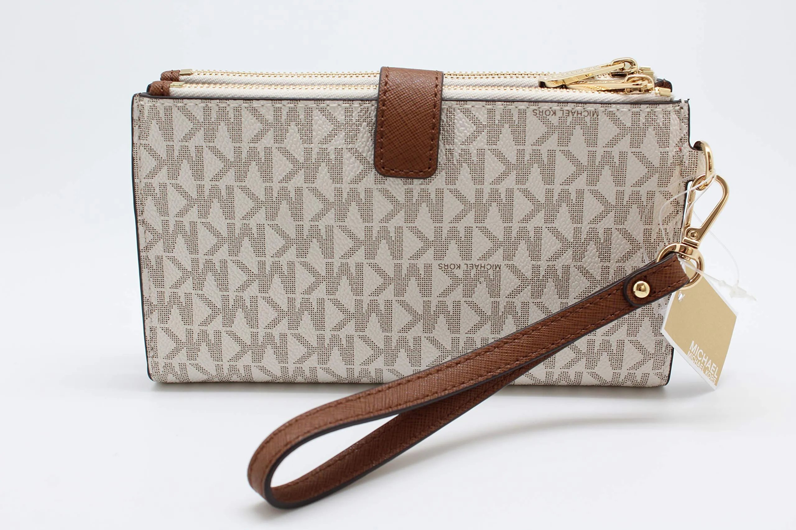 Michael Kors Jet Set Travel Portafoglio da viaggio con cinturino da polso e doppia cerniera da donna, Large - immagine 4