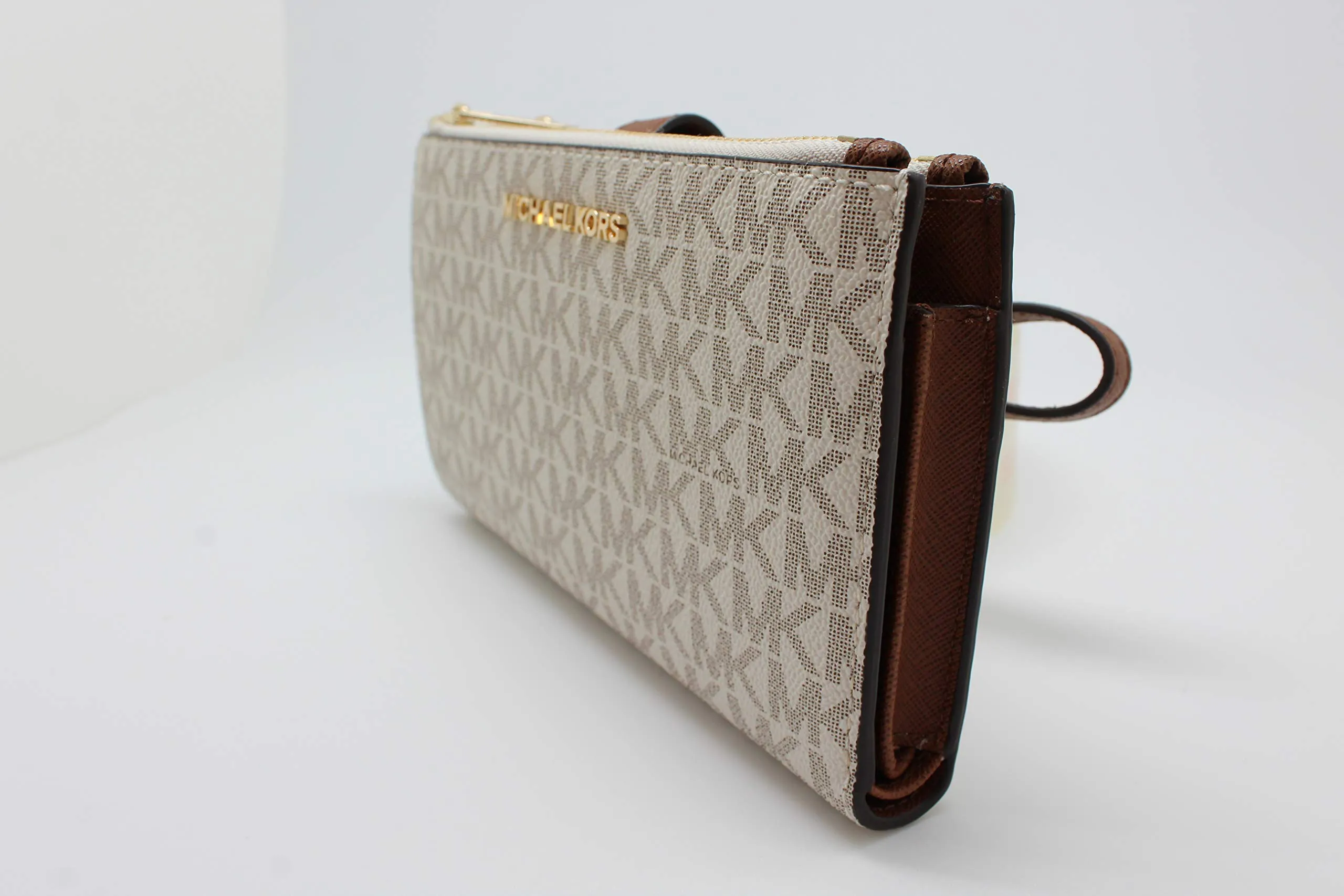 Michael Kors Jet Set Travel Portafoglio da viaggio con cinturino da polso e doppia cerniera da donna, Large - immagine 5