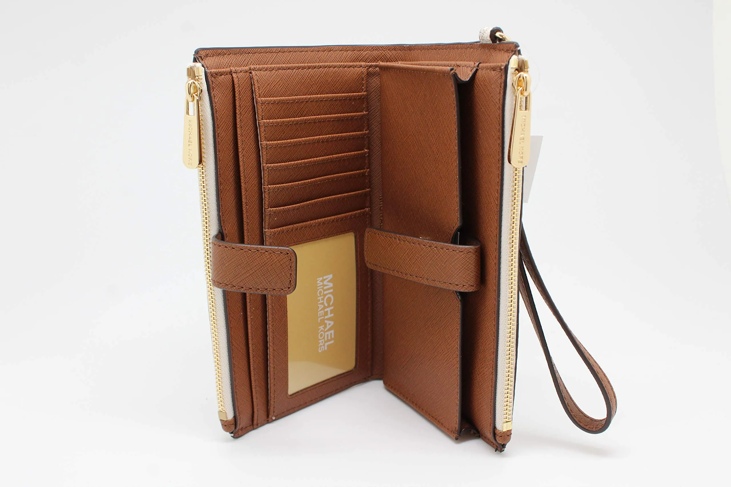 Michael Kors Jet Set Travel Portafoglio da viaggio con cinturino da polso e doppia cerniera da donna, Large - immagine 7