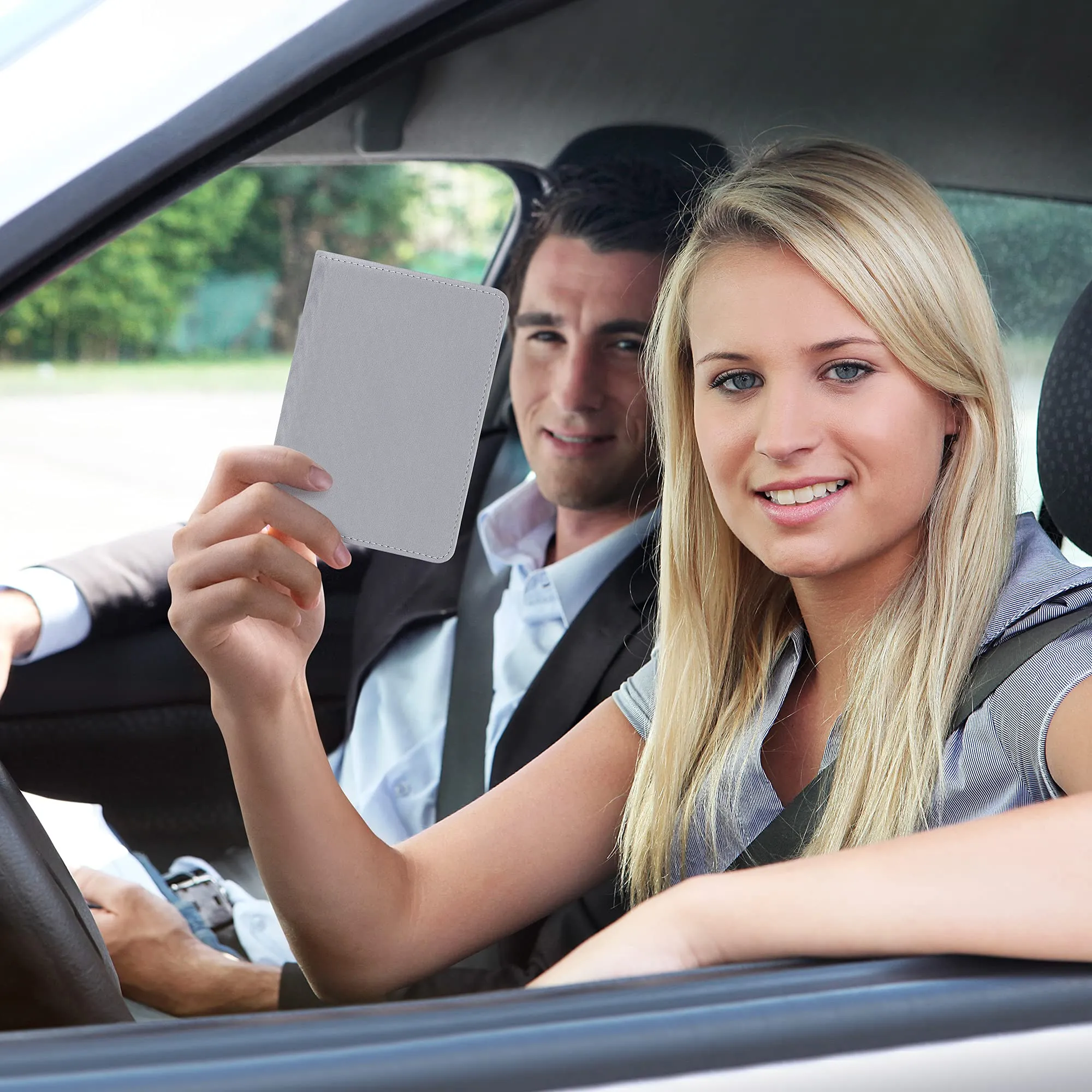 kwmobile Custodia in Neoprene per Libretto di Circolazione e Patente, Grigio - immagine 2