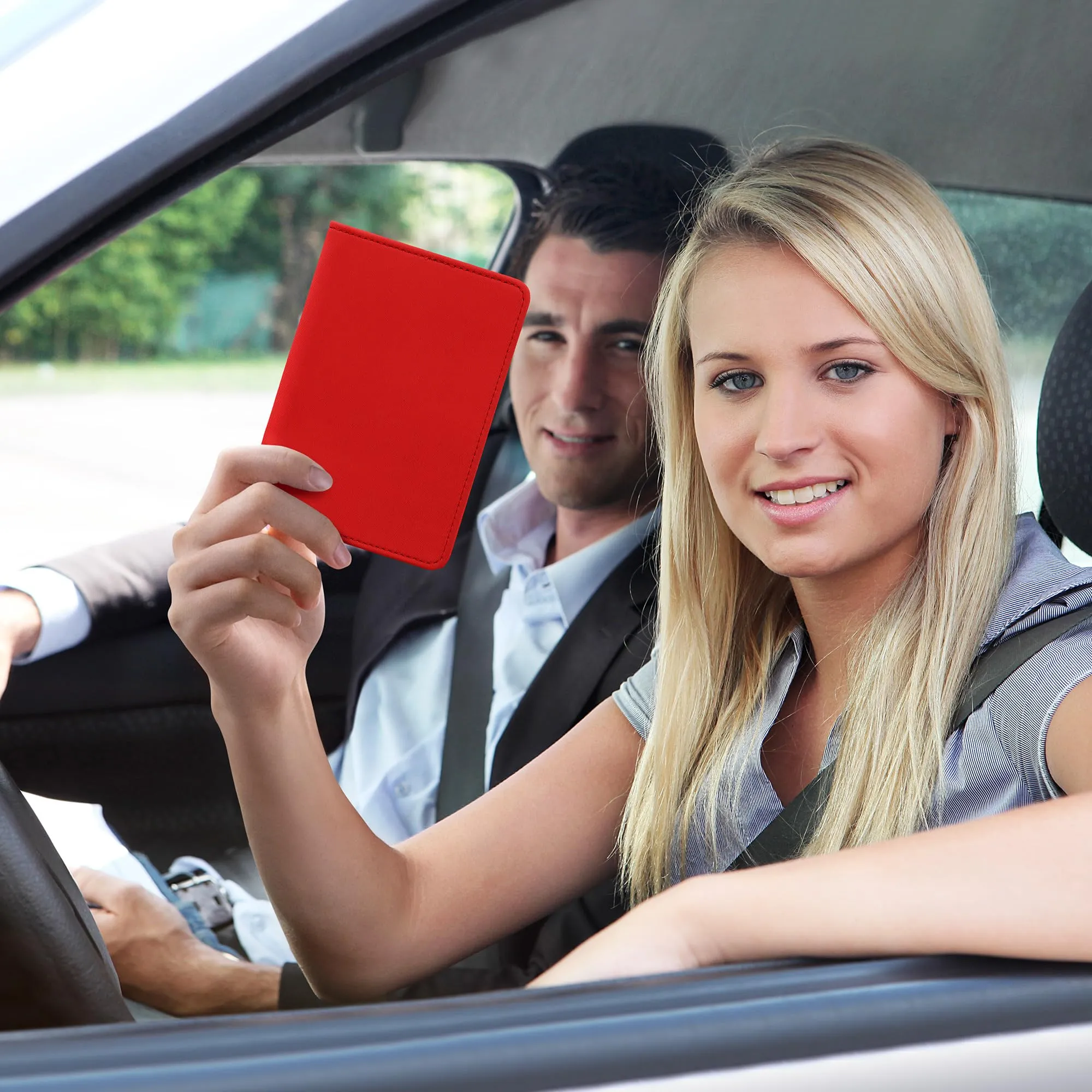 kwmobile Custodia in Neoprene per Libretto di Circolazione e Patente, Rosso - immagine 2