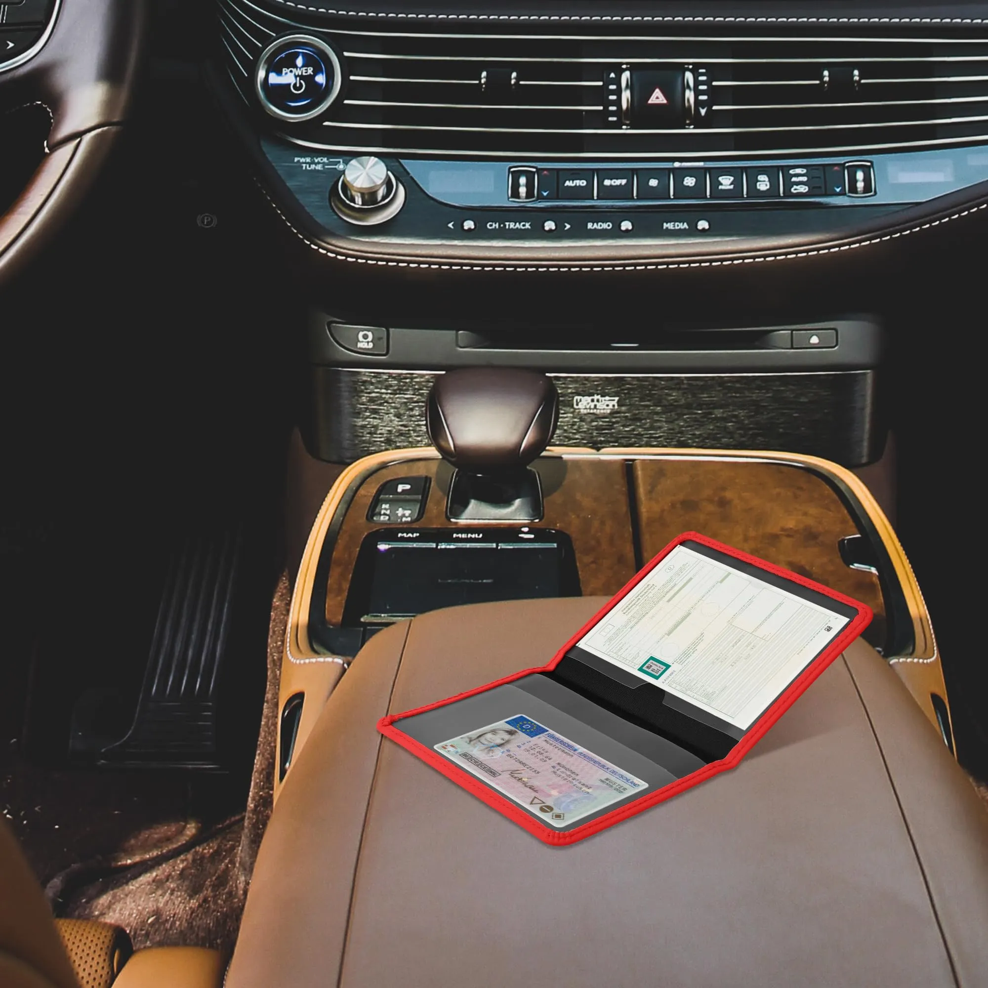 kwmobile Custodia in Neoprene per Libretto di Circolazione e Patente, Rosso - immagine 5