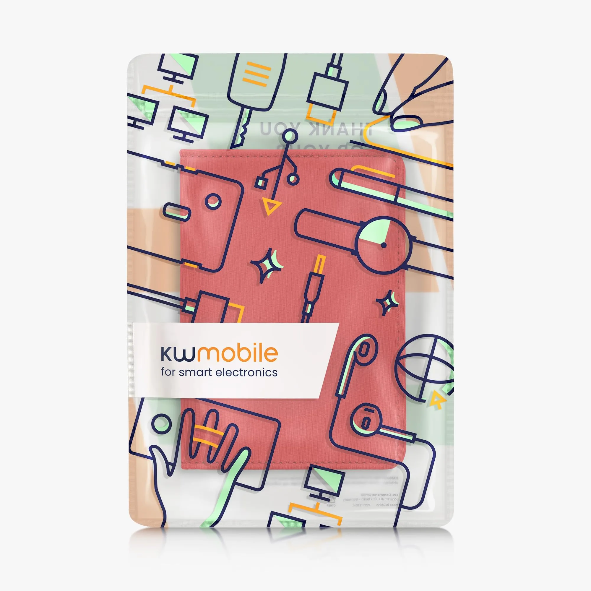 kwmobile Custodia in Neoprene per Libretto di Circolazione e Patente, Rosso - immagine 6