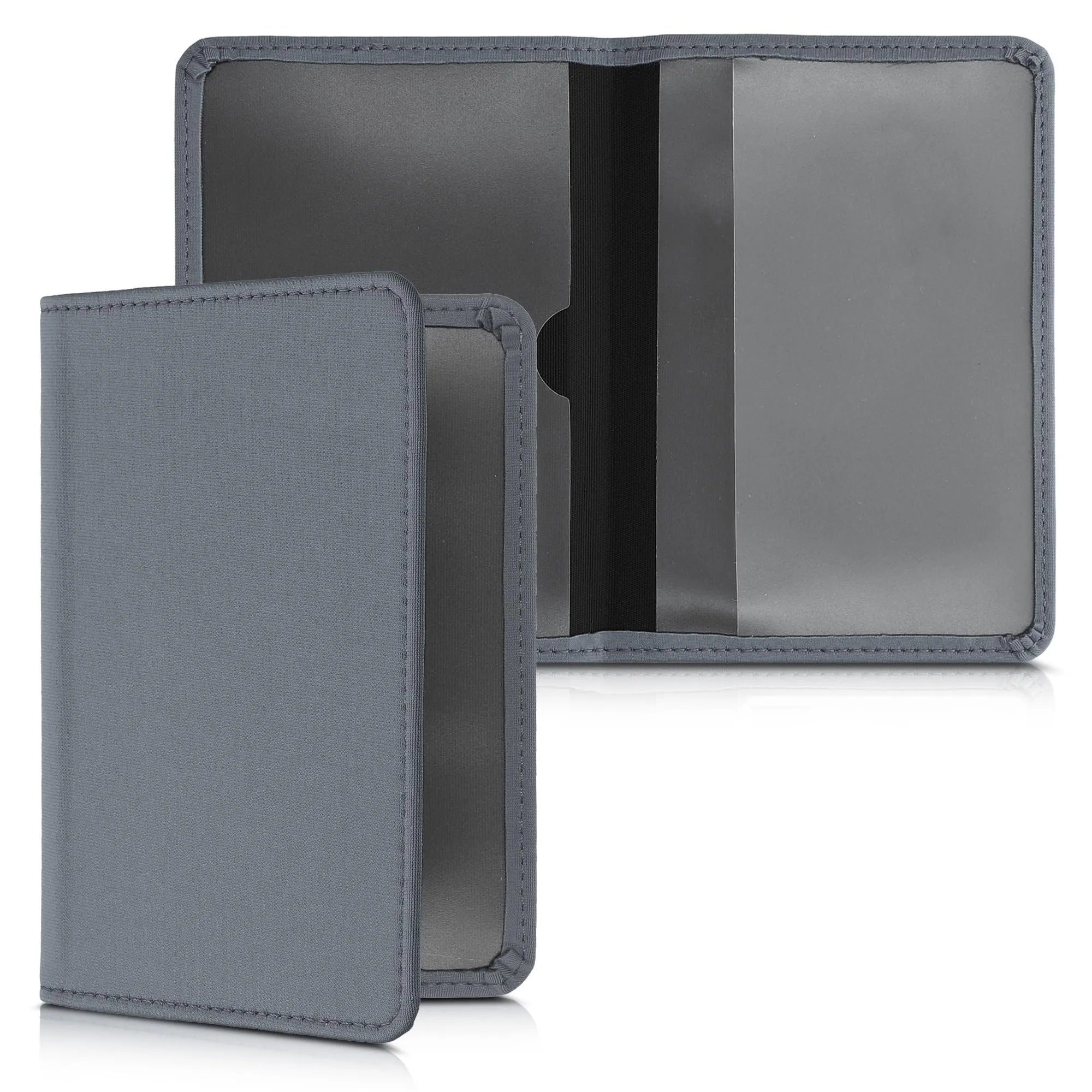 kwmobile Custodia in Neoprene per Libretto di Circolazione e Patente, Grigio Blu - immagine 1