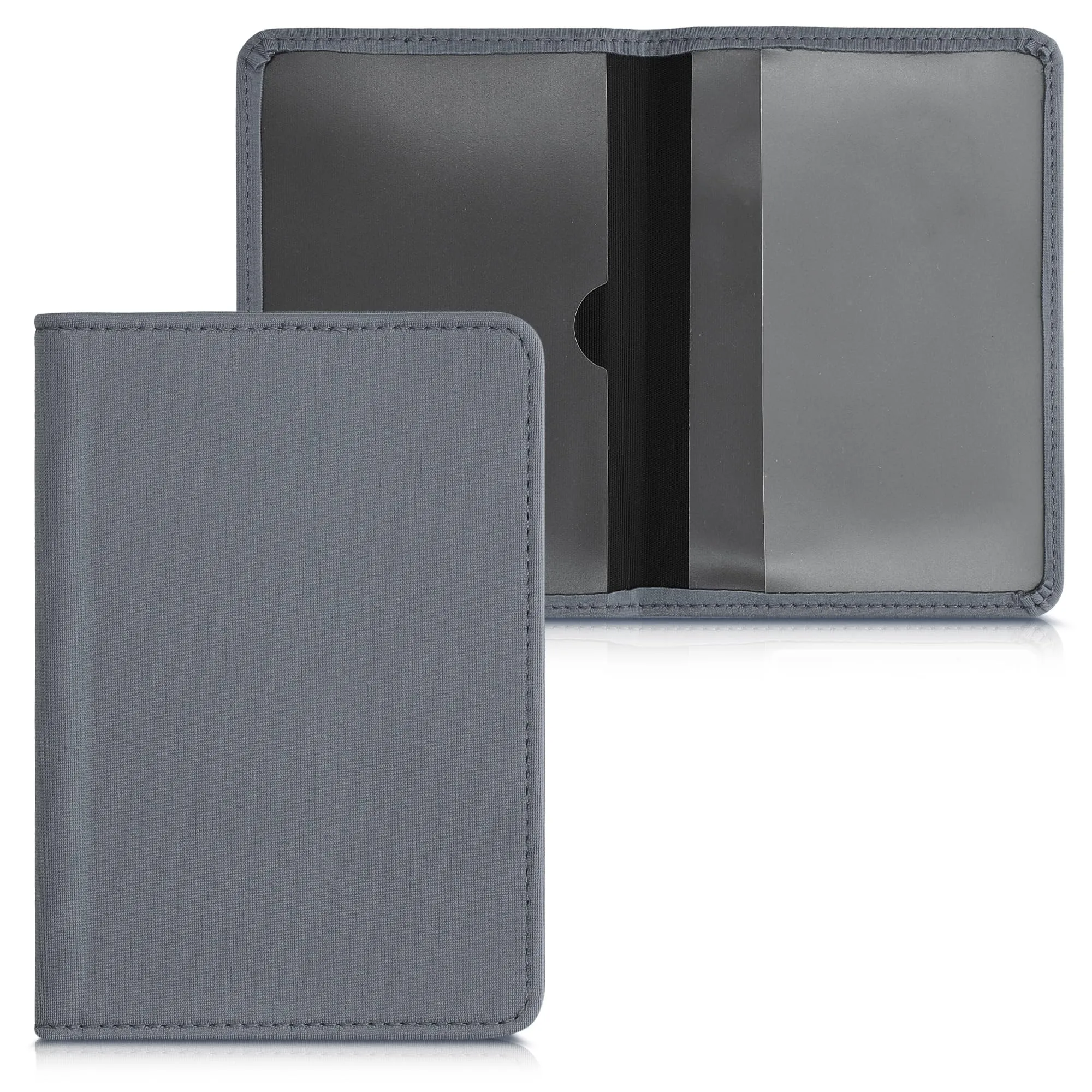 kwmobile Custodia in Neoprene per Libretto di Circolazione e Patente, Grigio Blu - immagine 5