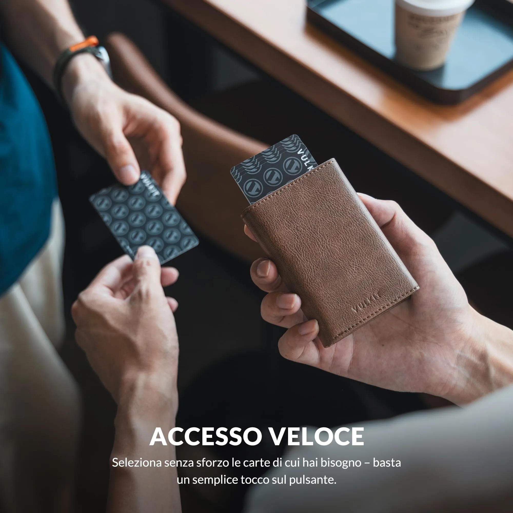 VULKIT Portafoglio Slim Portacarte in Pelle con Protezione RFID VC302 - immagine 3