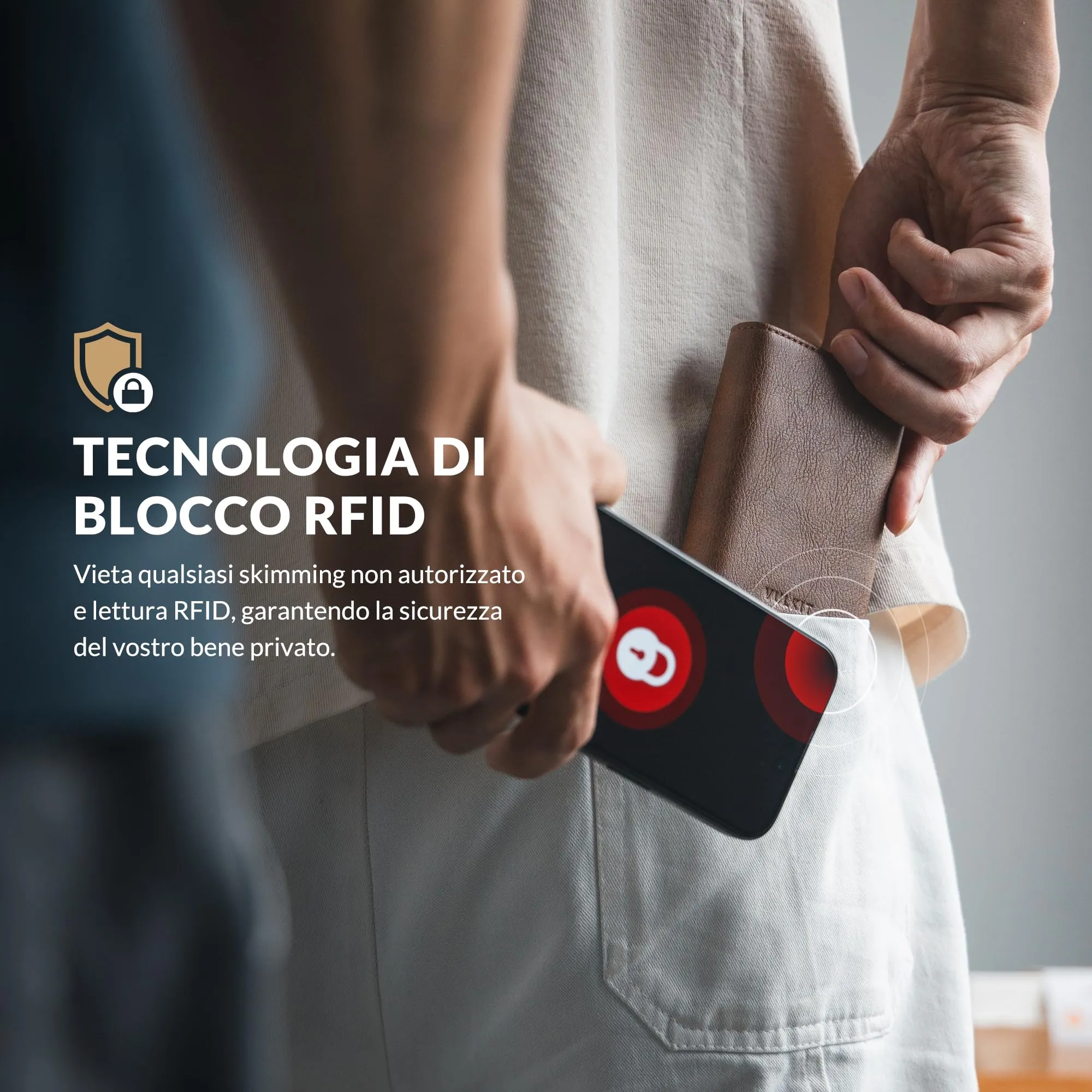 VULKIT Portafoglio Slim Portacarte in Pelle con Protezione RFID VC302 - immagine 5
