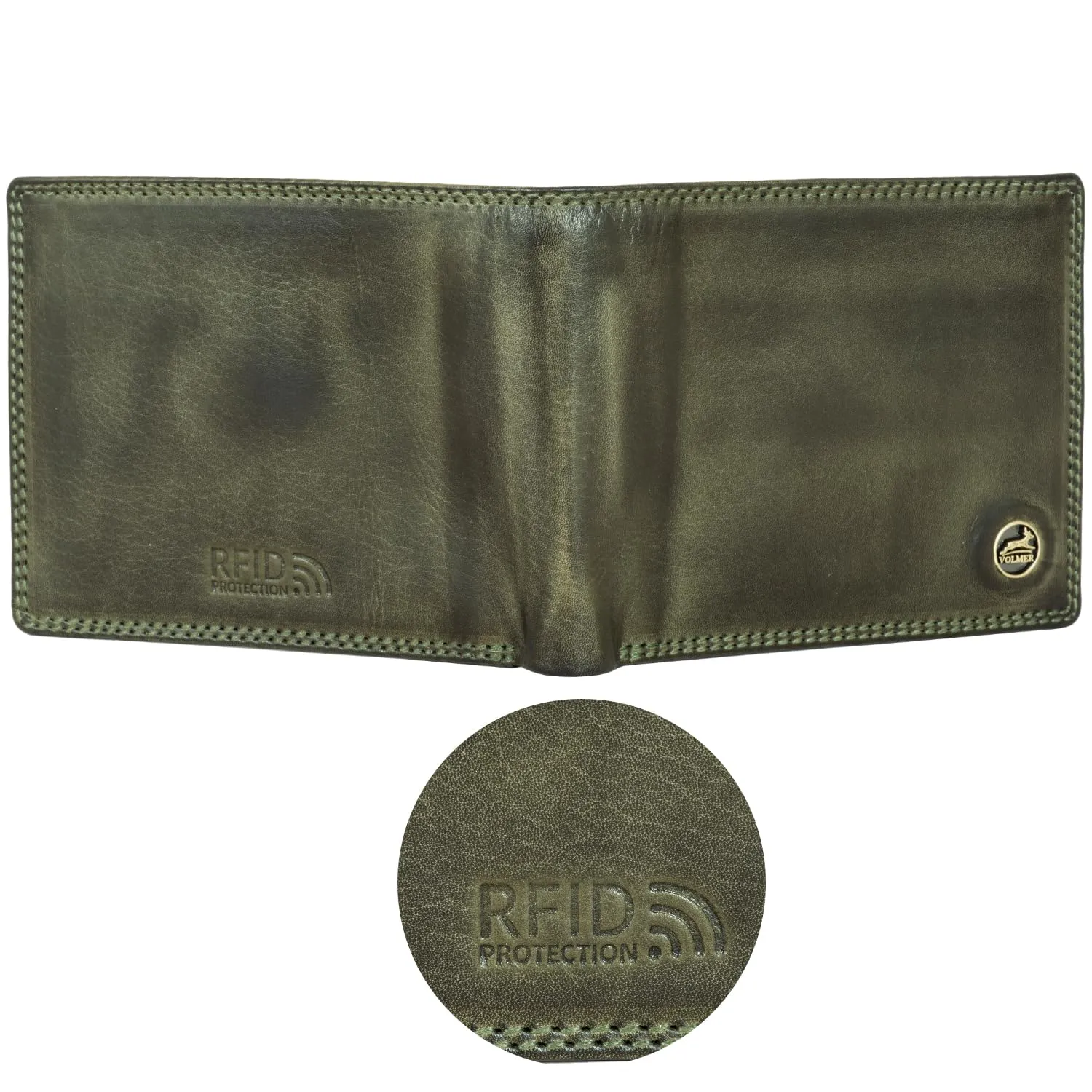 Fa.Volmer Portafoglio in Pelle da Uomo con Protezione RFID, Sottile, Classico - immagine 3
