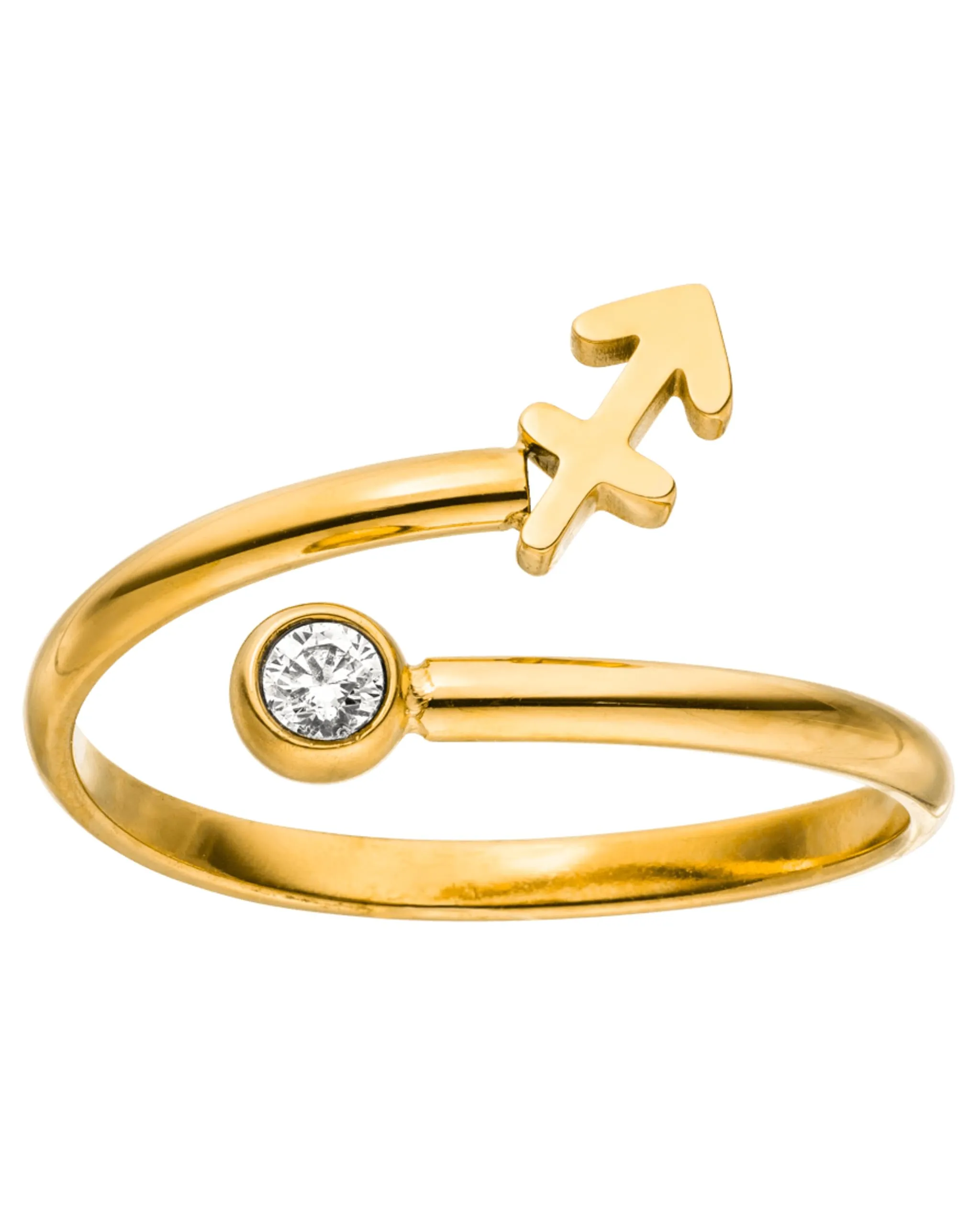 Purelei Anello Zodiaco in Acciaio Inox con Zircone, Regolabile Taglia 50-60 - immagine 1