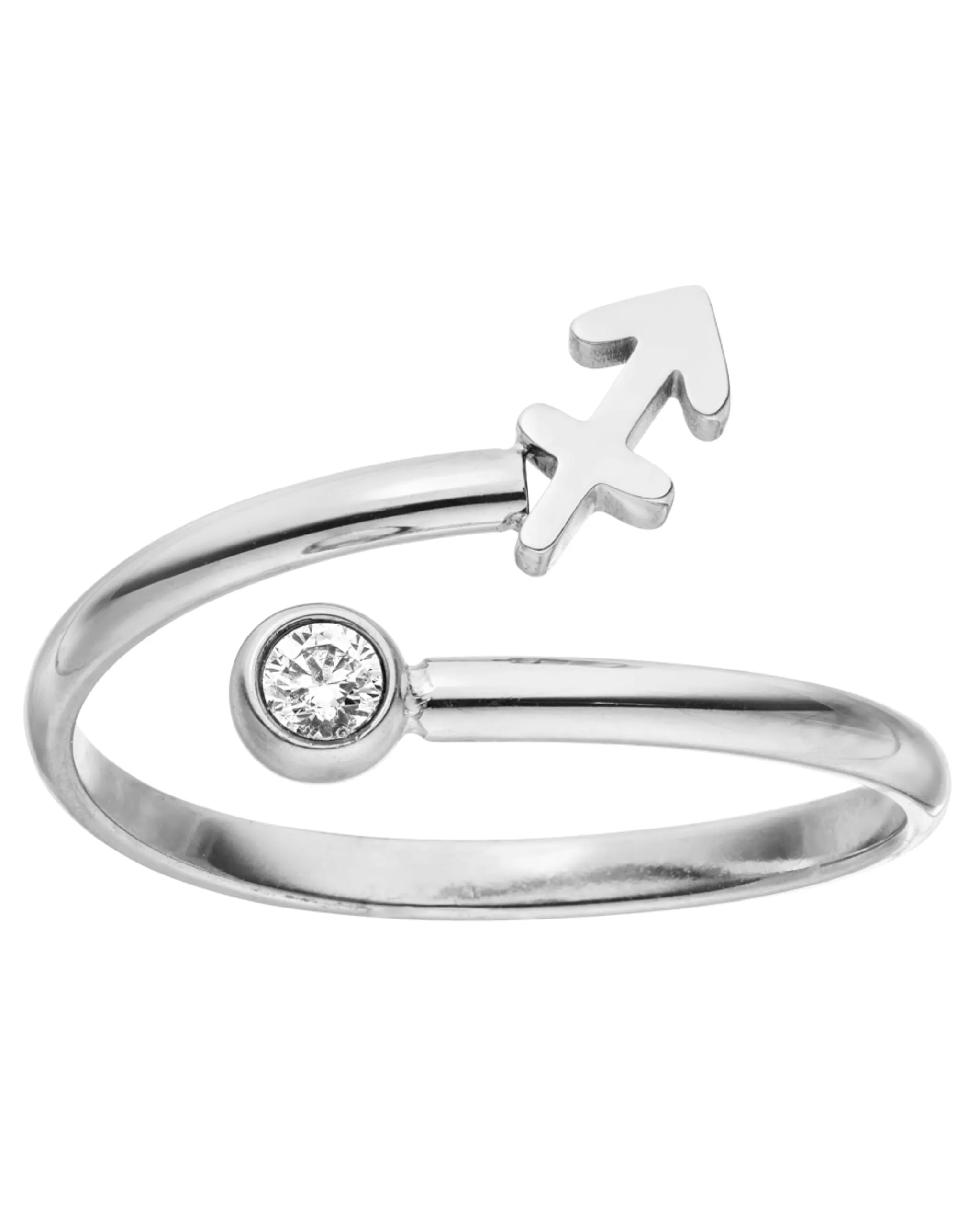 Purelei Anello Segno Zodiacale in Acciaio Inox Regolabile 50-60, Gemma Zirconia - immagine 1