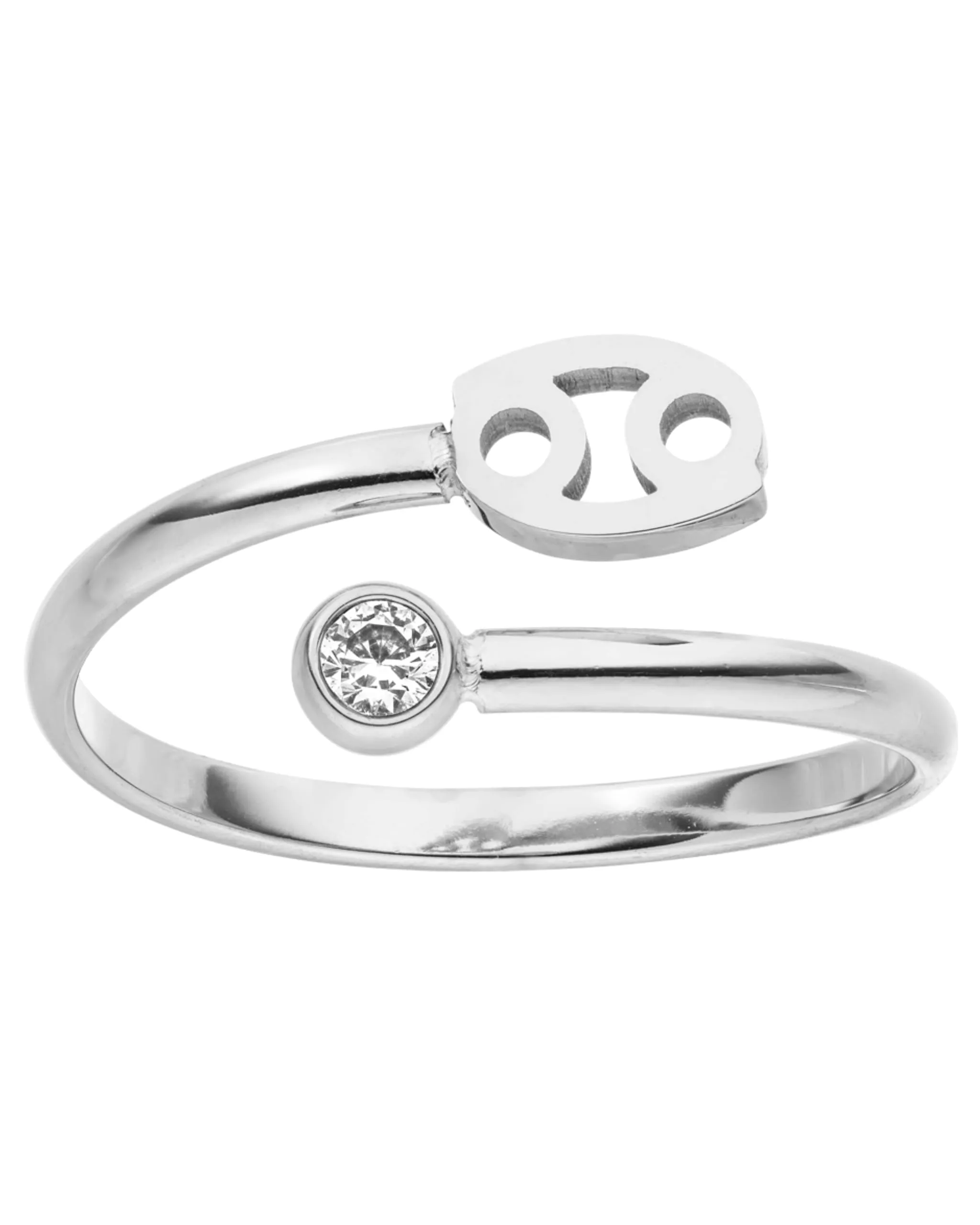 Purelei Anello Zodiaco Cancro in Acciaio Inossidabile Argento, Taglia 50-60 - immagine 1